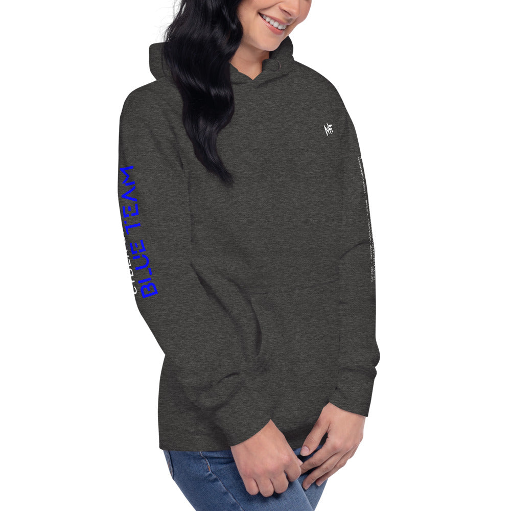 Cybersecurity Blue Team v4 - Unisex Hoodie (back print) by DarkByteGear