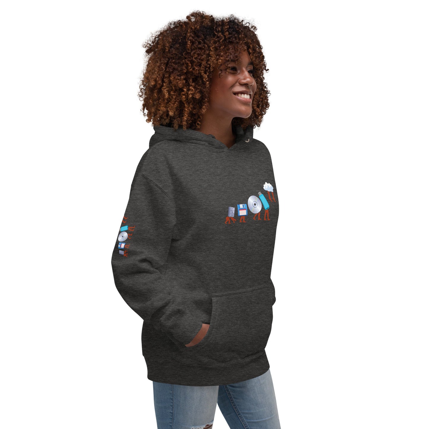 Evolution of data storage - Unisex Hoodie by DarkByteGear
