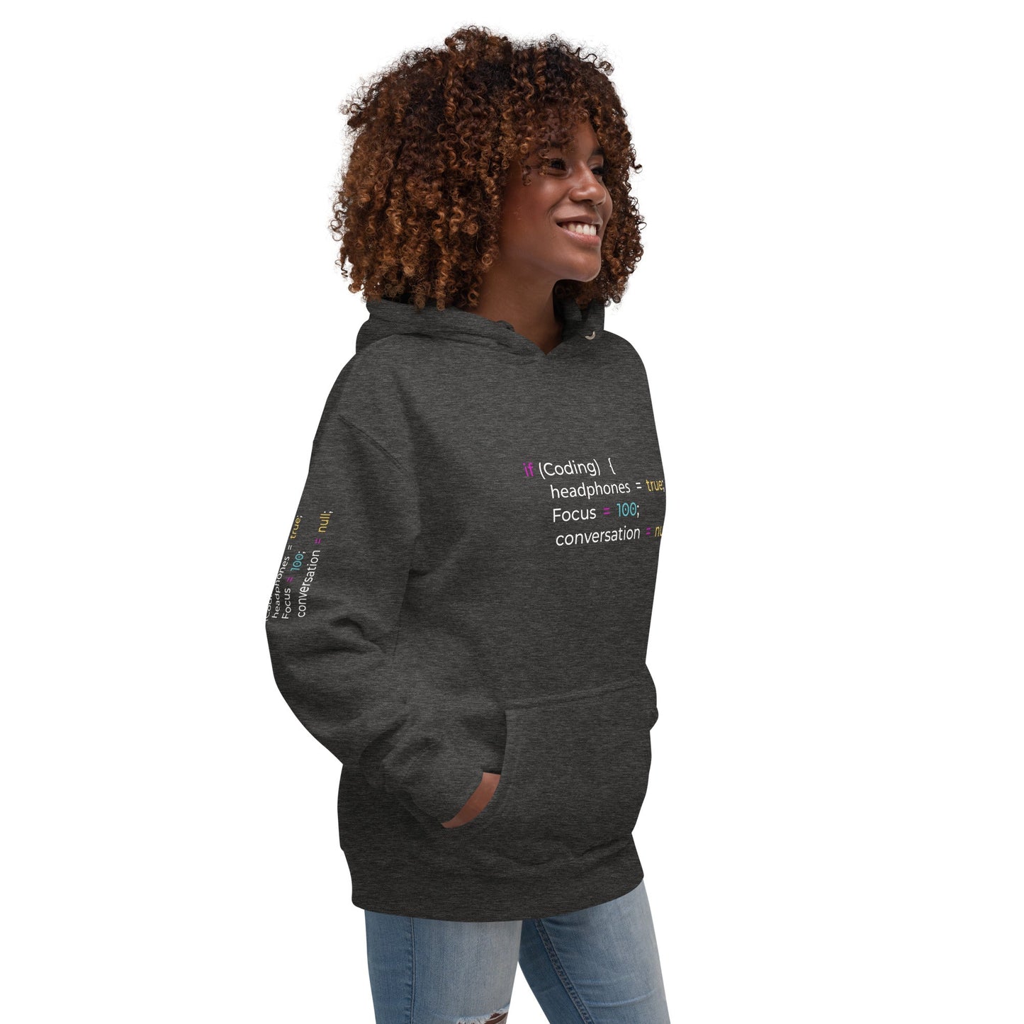 If coding headphones true focus 100 conversation null - Unisex Hoodie by DarkByteGear