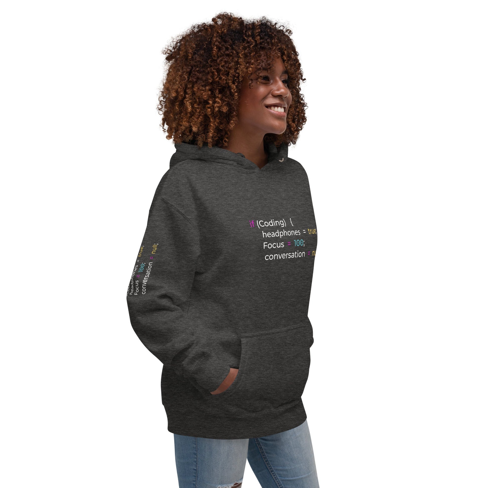 If coding headphones true focus 100 conversation null - Unisex Hoodie by DarkByteGear