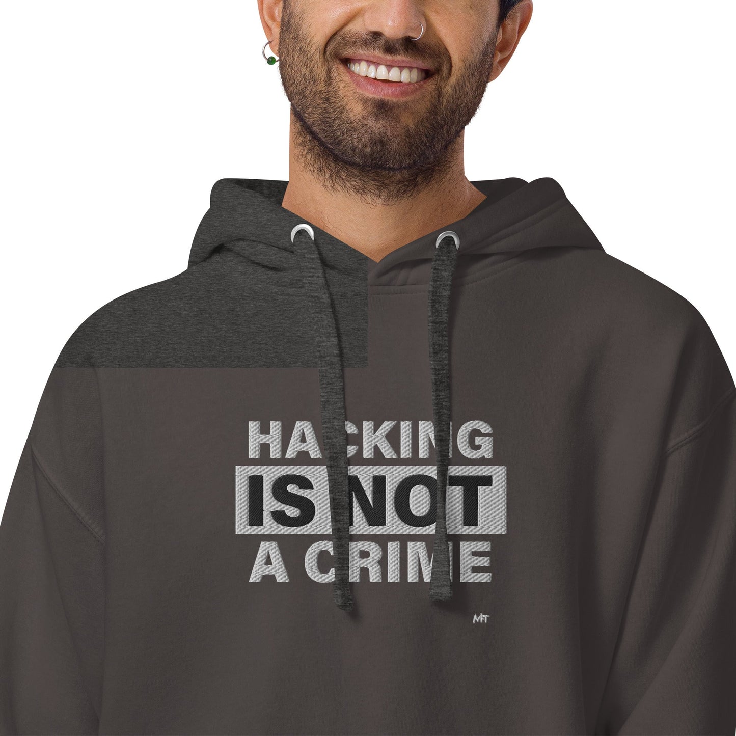 Hacking is not a crime - Unisex Hoodie (embroidered) by DarkByteGear