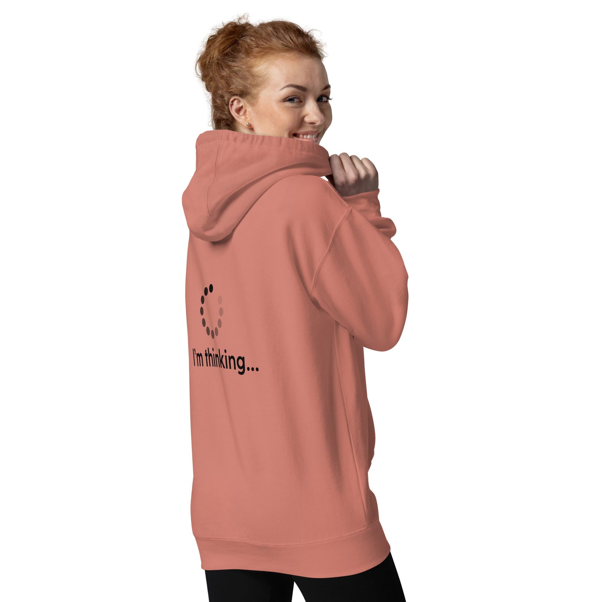 I am thinking - Unisex Hoodie ( Back Print ) by DarkByteGear