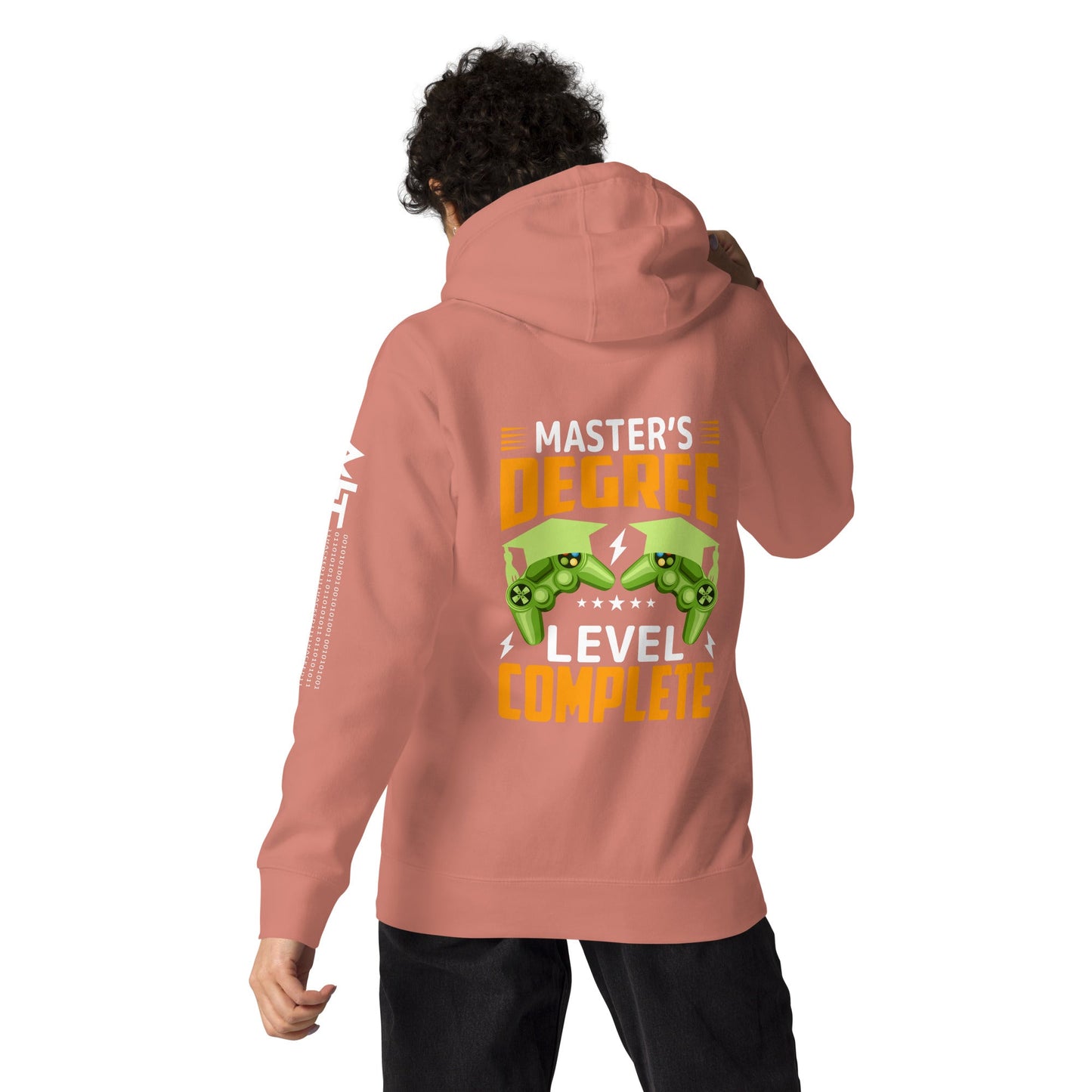 Master Degree Level Complete - Unisex Hoodie ( Back Print ) by DarkByteGear