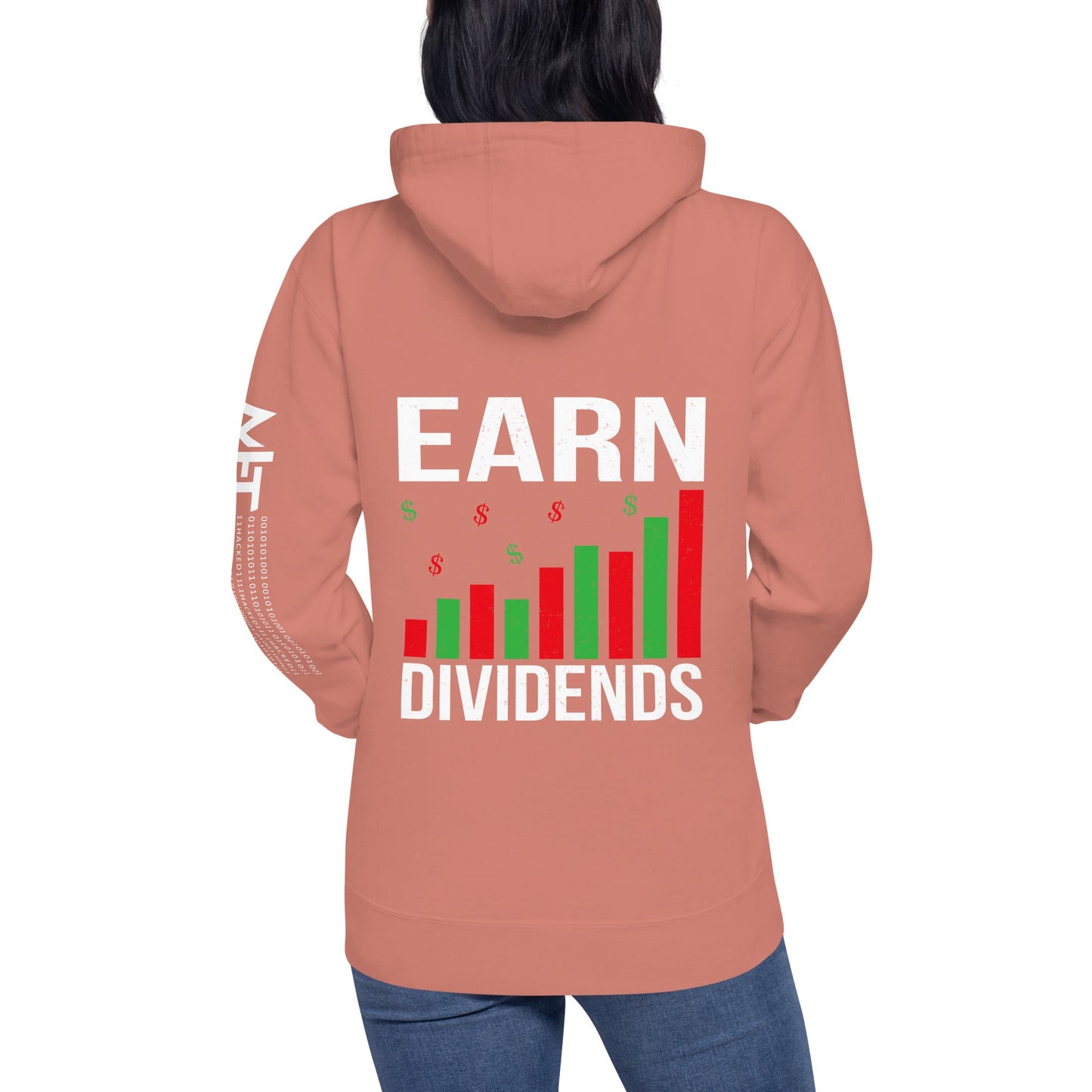 Earn Dividends - Unisex Hoodie ( Back Print ) by DarkByteGear