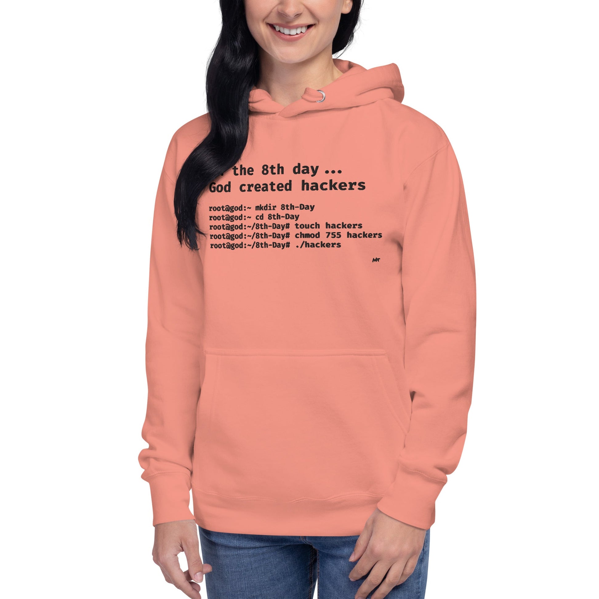 On the 8th day God created hackers - Unisex Hoodie (embroidered) by DarkByteGear