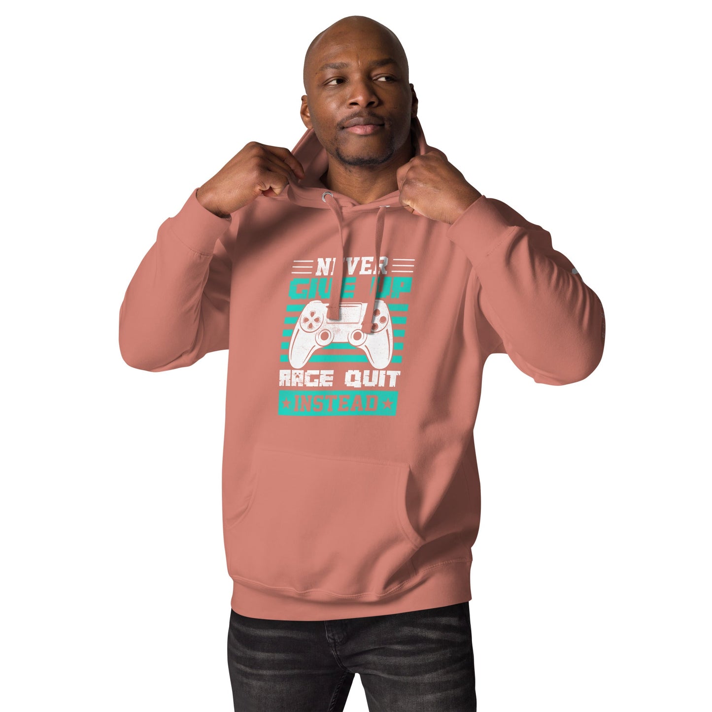 Never Give Up! Arge Quit - Unisex Hoodie by DarkByteGear