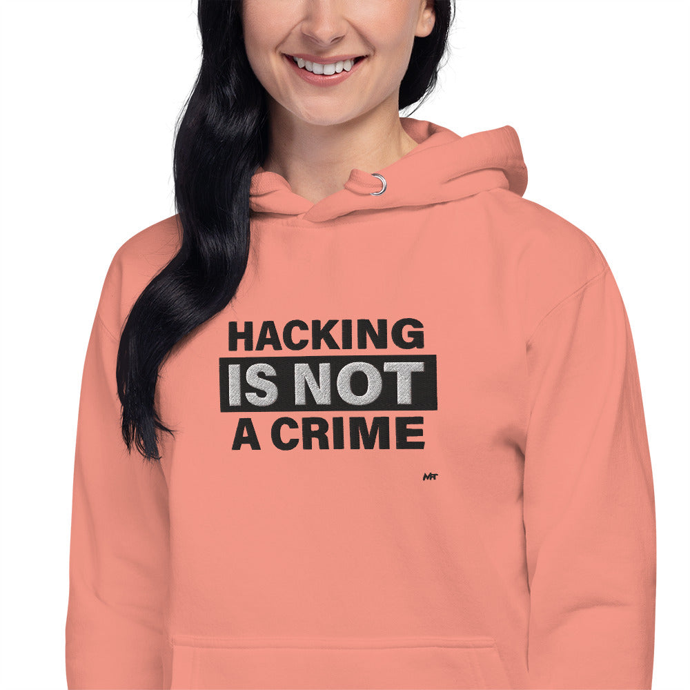 Hacking is not a crime - Unisex Hoodie (embroidered) by DarkByteGear