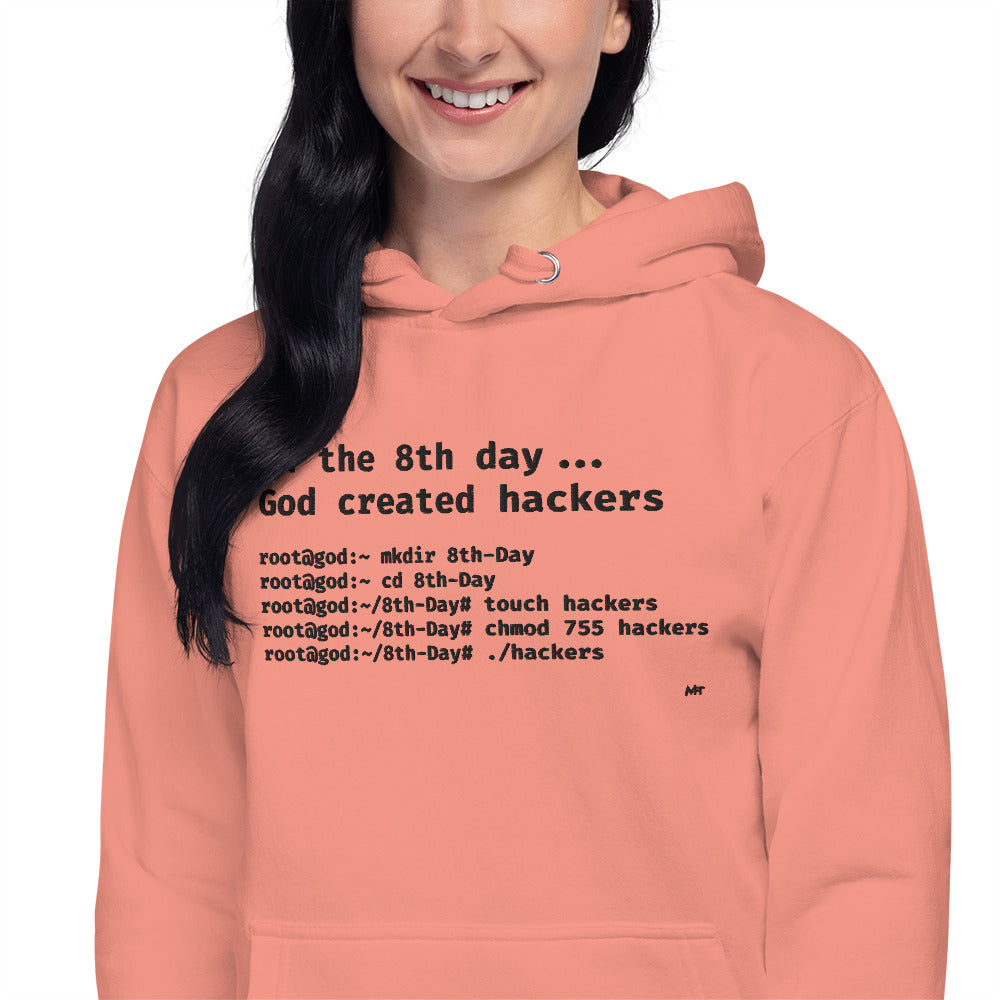 On the 8th day God created hackers - Unisex Hoodie (embroidered) by DarkByteGear