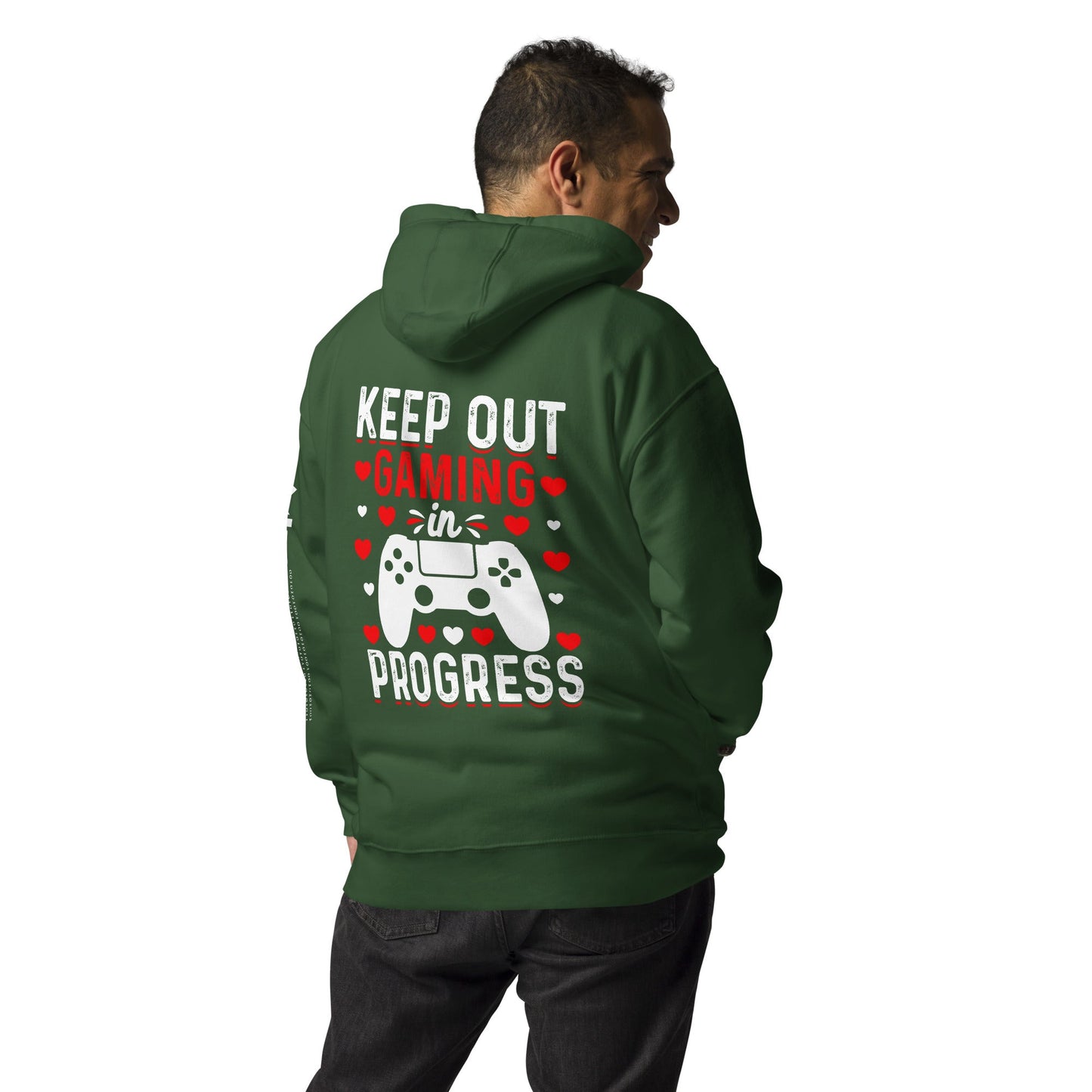 Keep out Gaming in Progress Unisex Hoodie ( Back Print ) by DarkByteGear