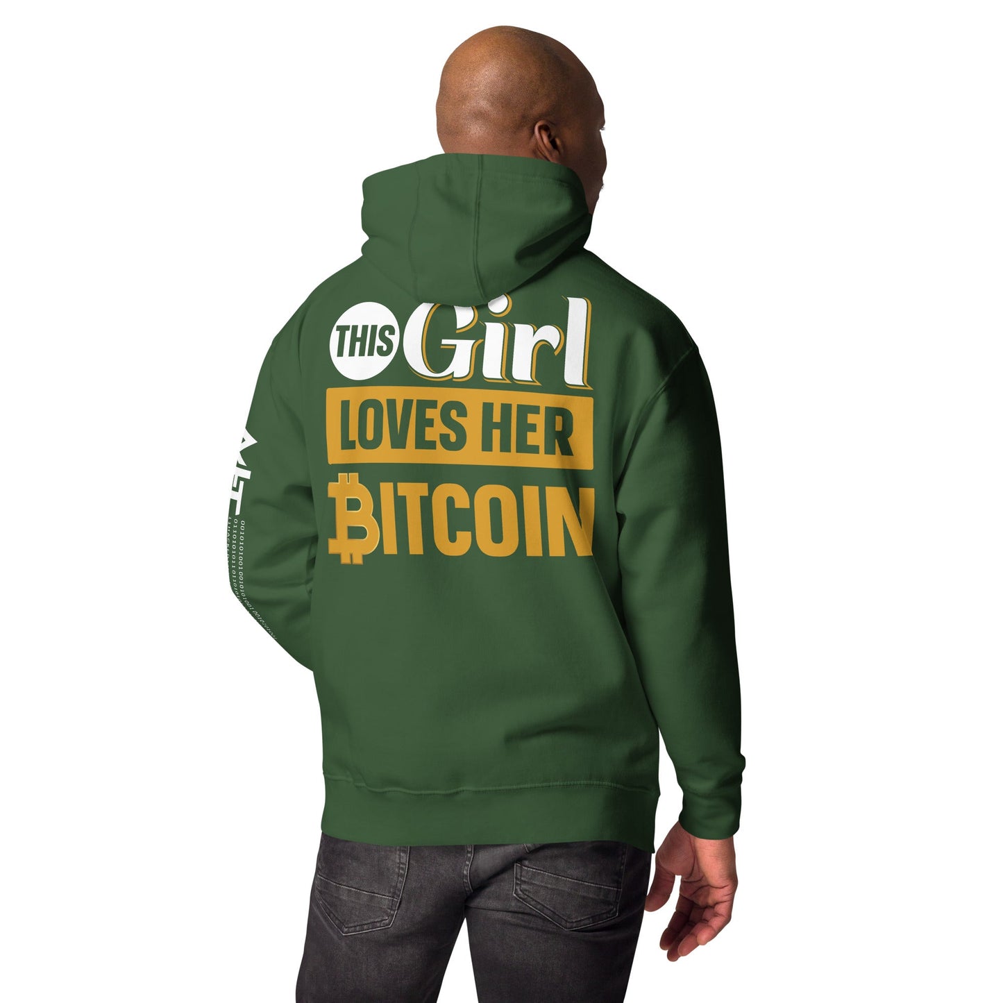This Girl love her Bitcoin Unisex Hoodie ( Back Print ) by DarkByteGear