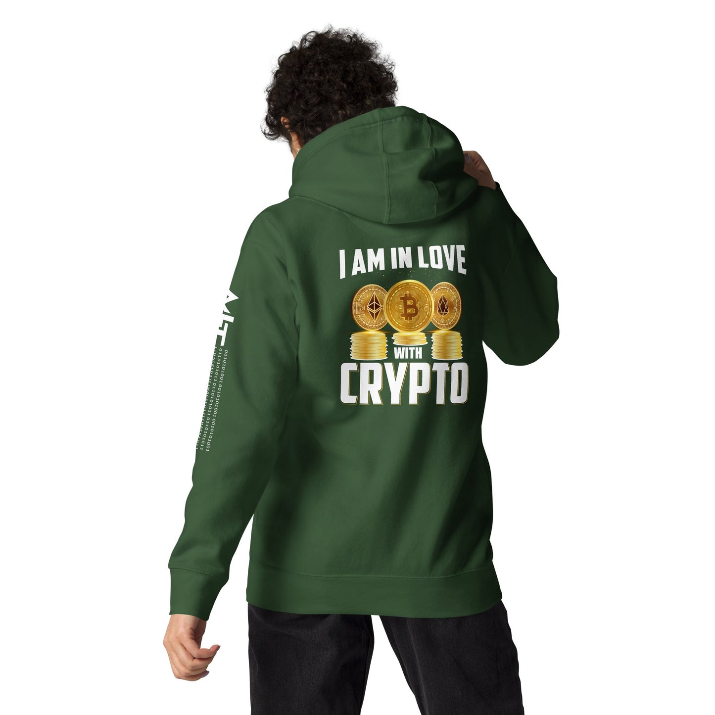 I am in love with Crypto Unisex Hoodie ( Back Print ) by DarkByteGear