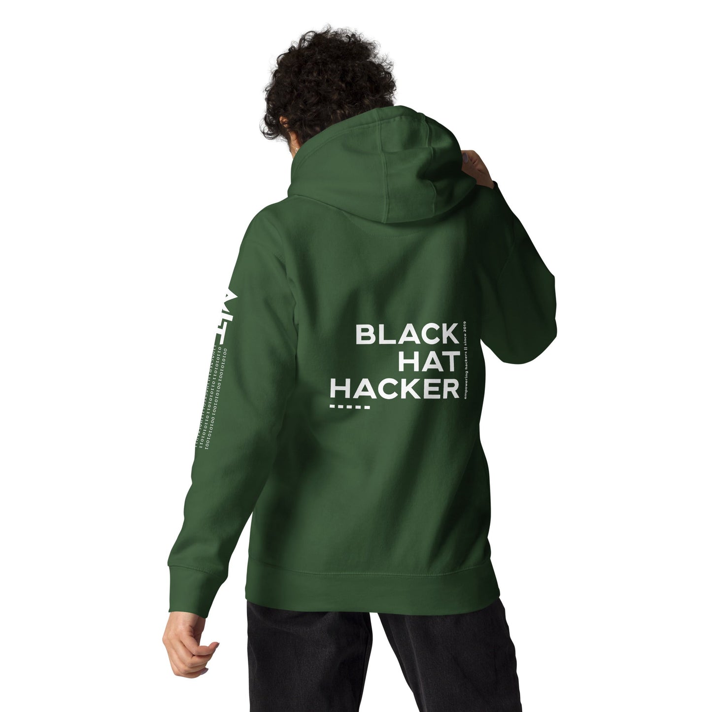 Black Hat Hacker V12 Unisex Hoodie ( Back Print ) by DarkByteGear