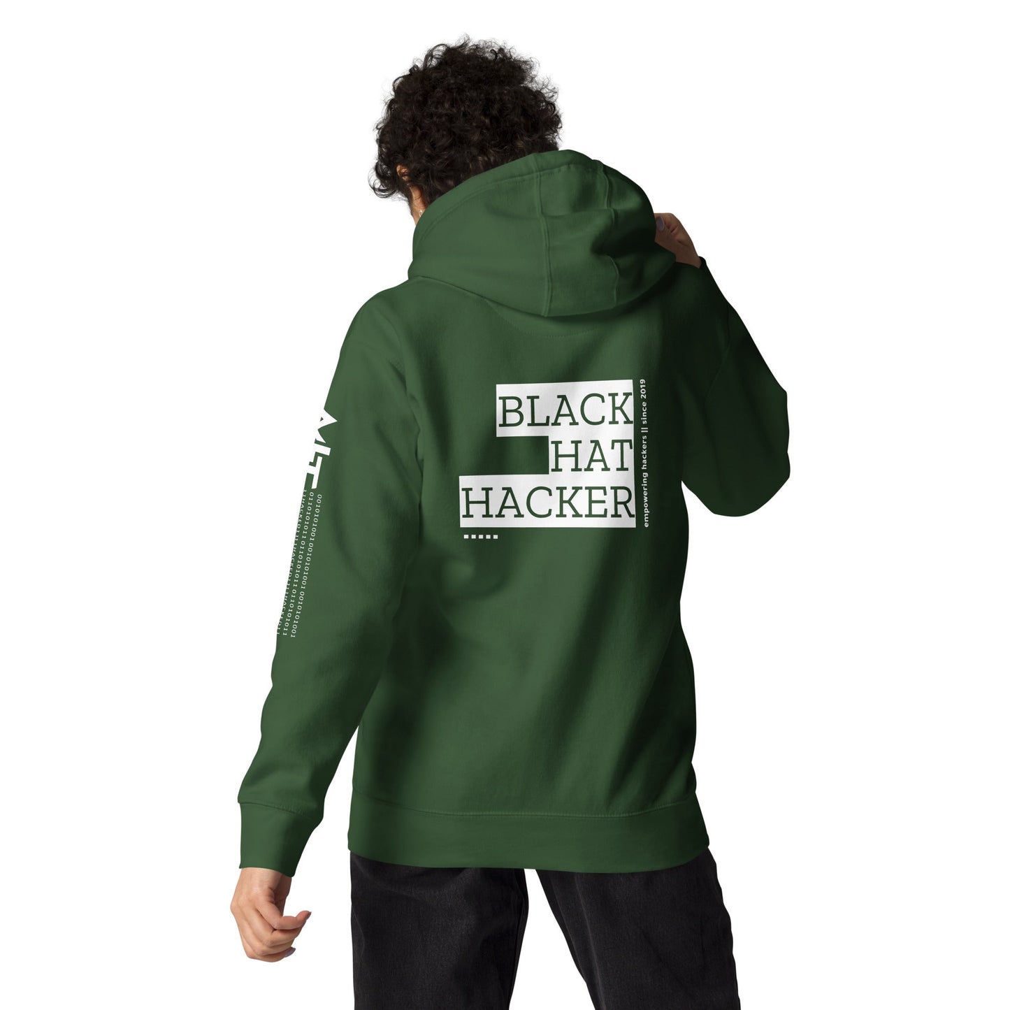 Black Hat Hacker V9 Unisex Hoodie ( Back Print ) by DarkByteGear