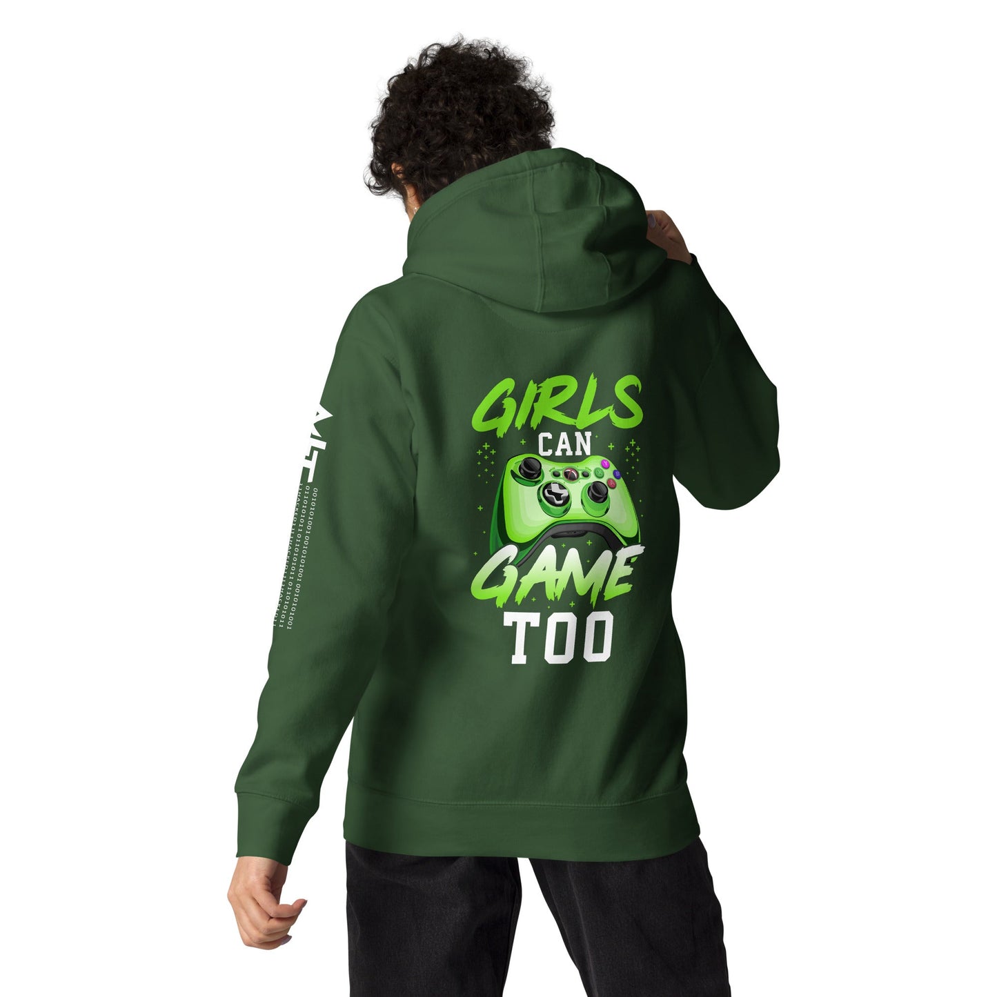 Girls can Game too Unisex Hoodie ( Back Print ) by DarkByteGear