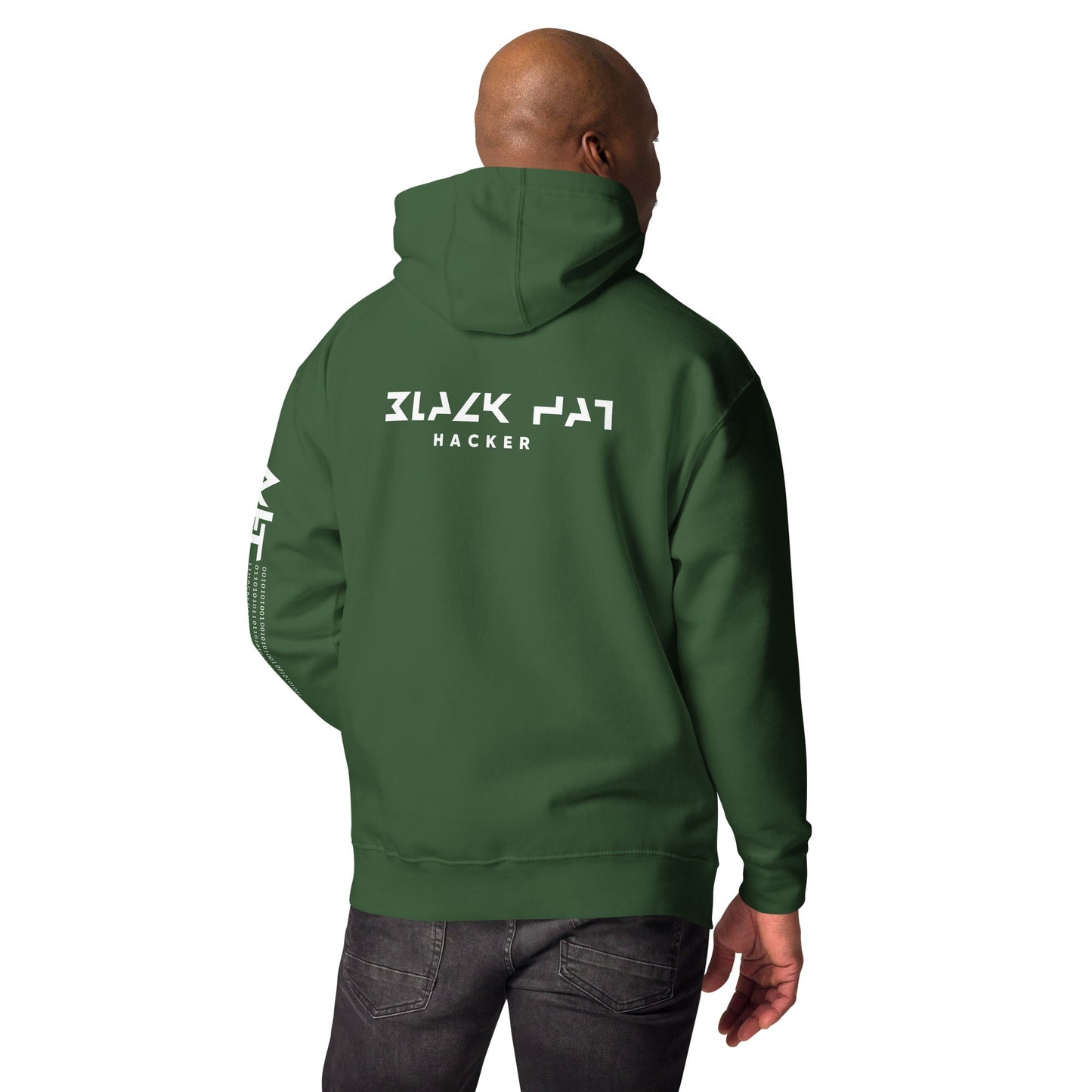 Black Hat Hacker V18 Unisex Hoodie ( Back Print ) by DarkByteGear