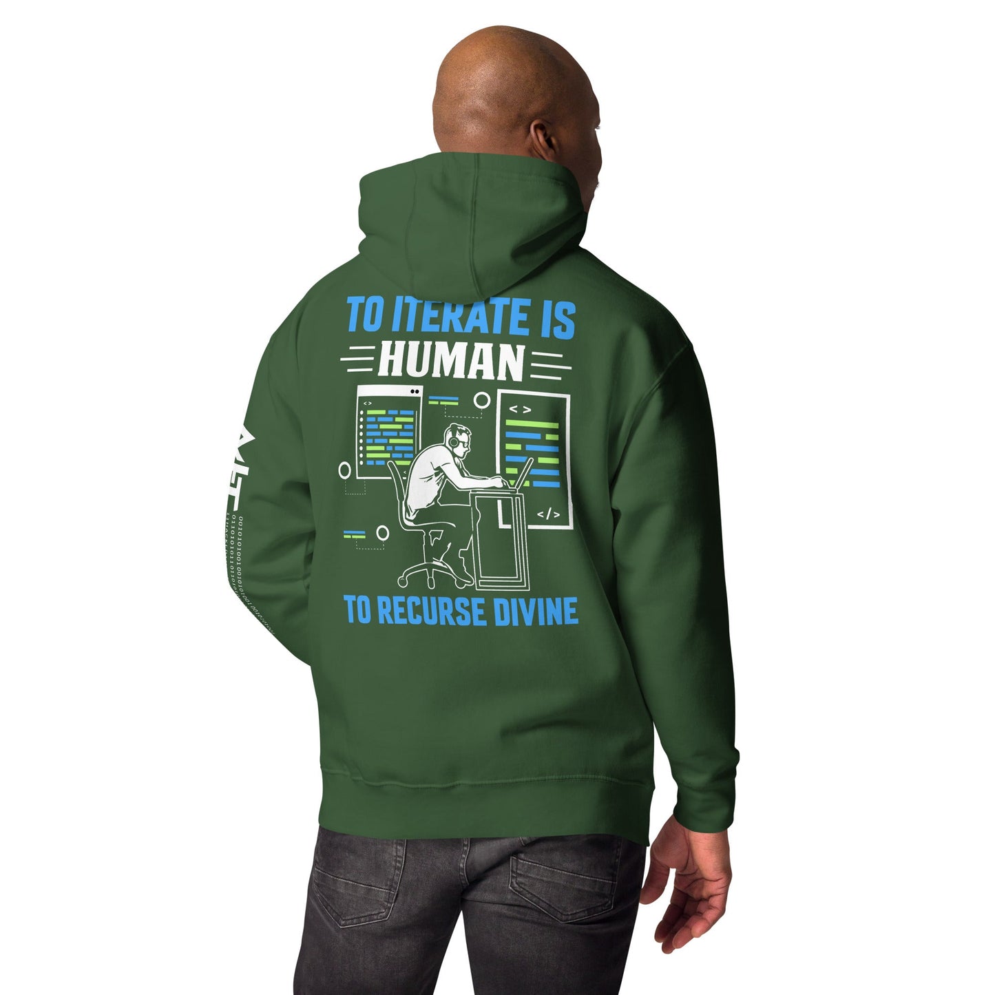 To iterate is Human, to recurse Divine Unisex Hoodie ( Back Print ) by DarkByteGear