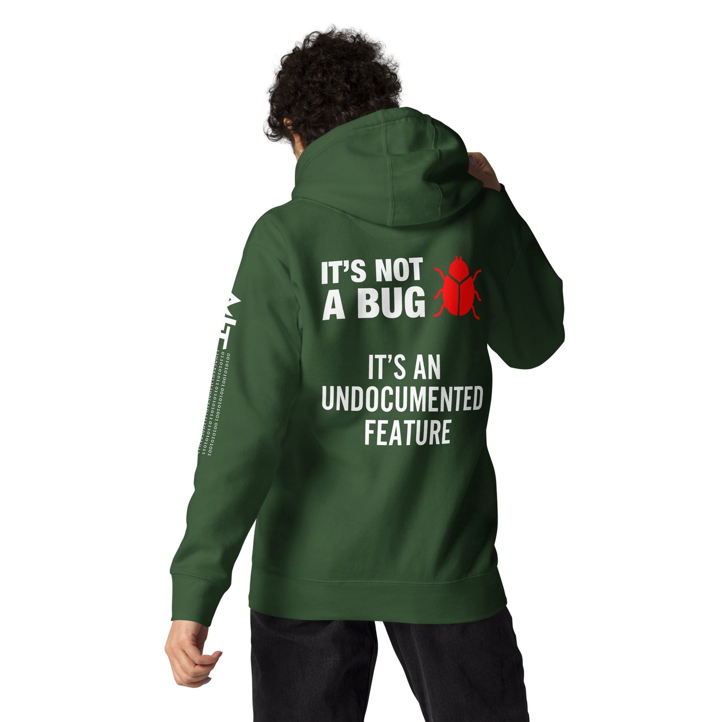 It's not a Bug - Red Unisex Hoodie ( Back Print ) by DarkByteGear