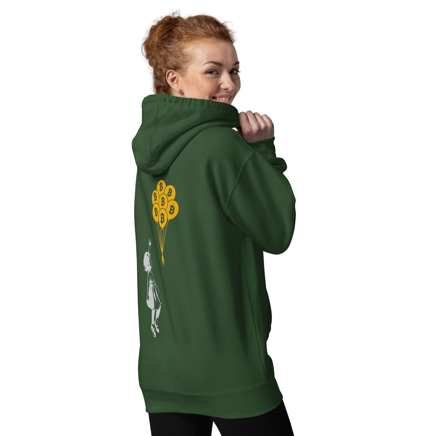 Bitcoin Little Girl Unisex Hoodie ( Back Print ) by DarkByteGear