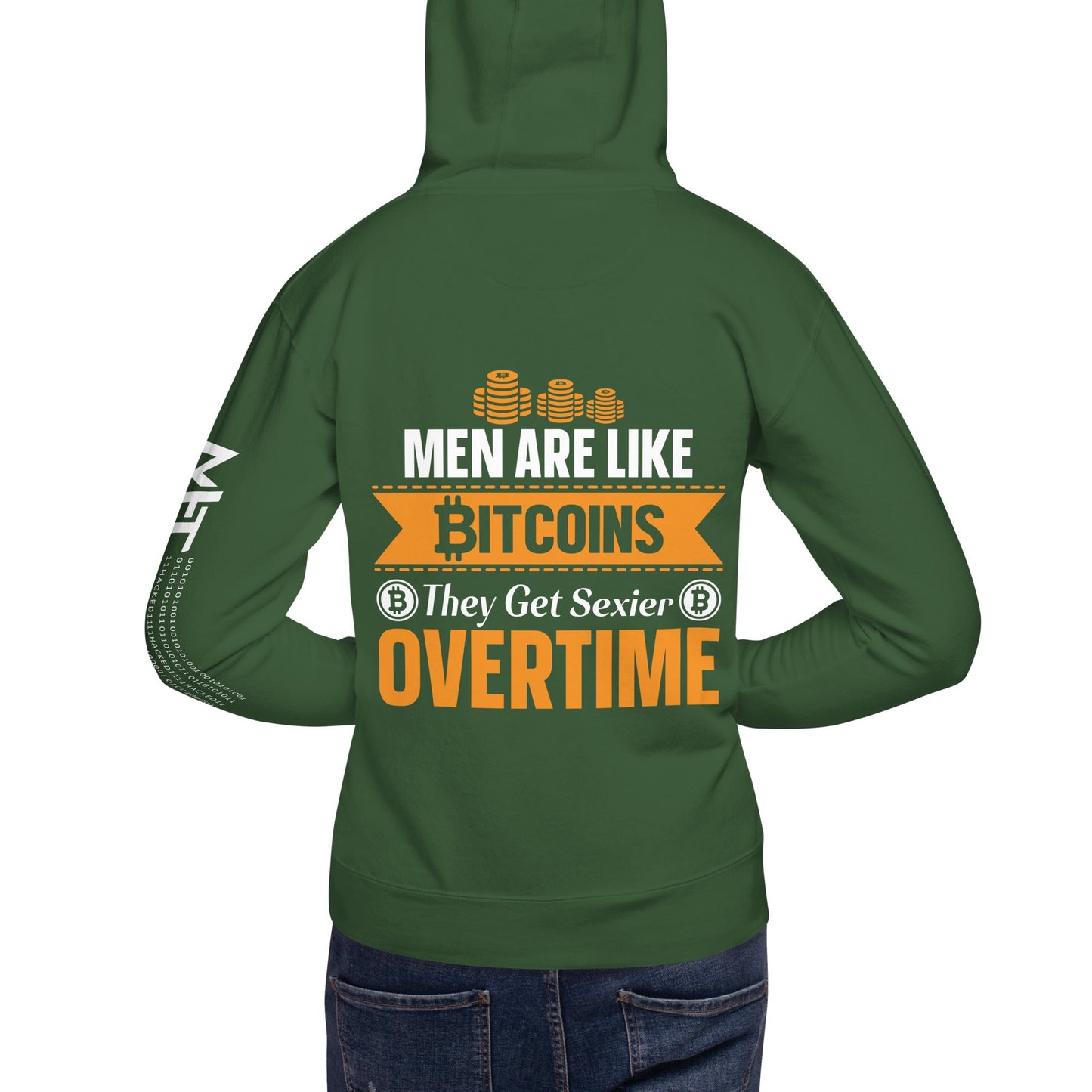 Men are like Bitcoin - Unisex Hoodie ( Back Print ) by DarkByteGear