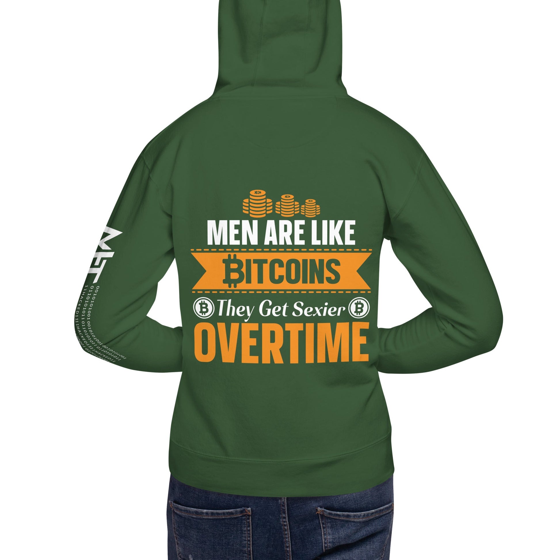 Men are like Bitcoin - Unisex Hoodie ( Back Print ) by DarkByteGear