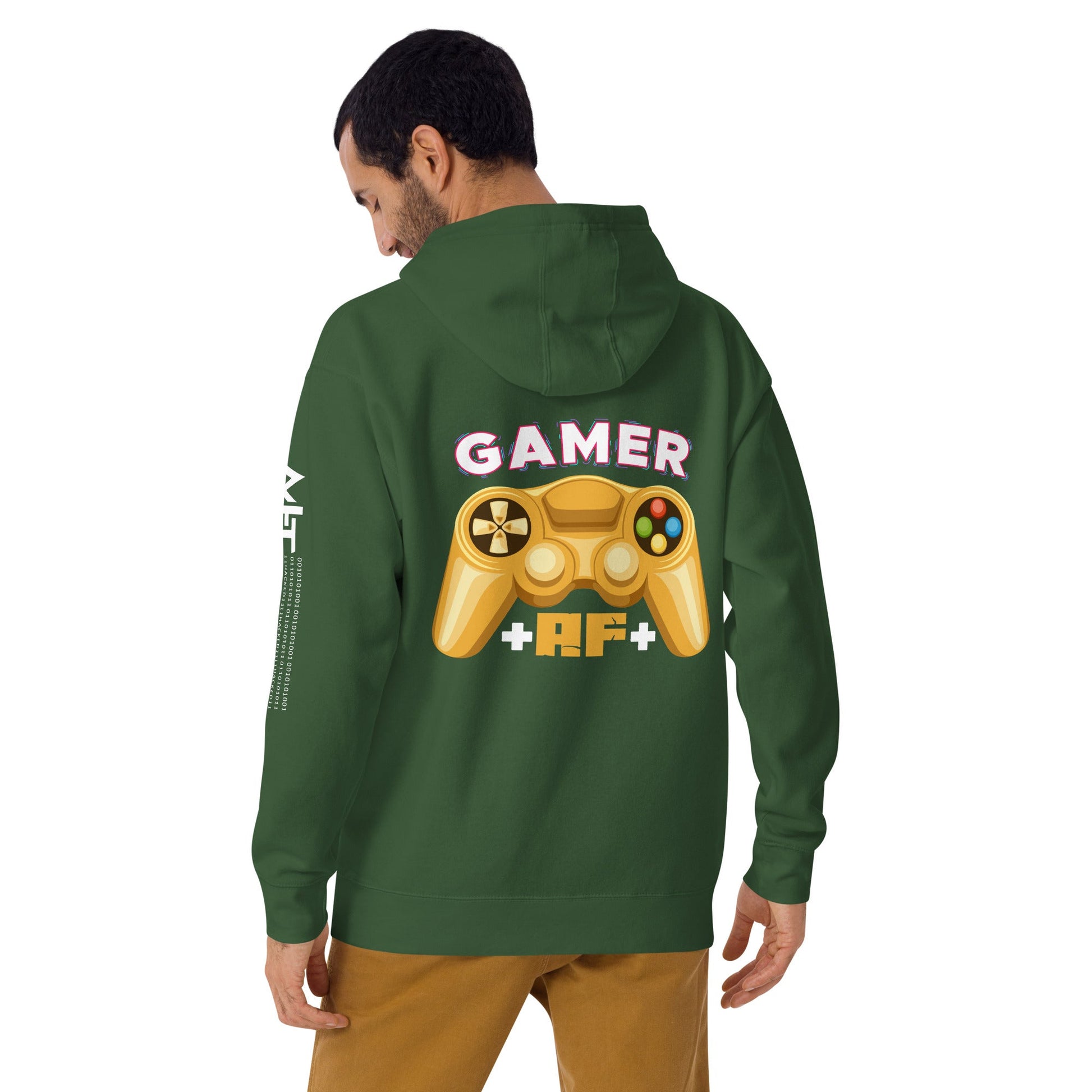 Gamer AF Unisex Hoodie ( Back Print ) by DarkByteGear