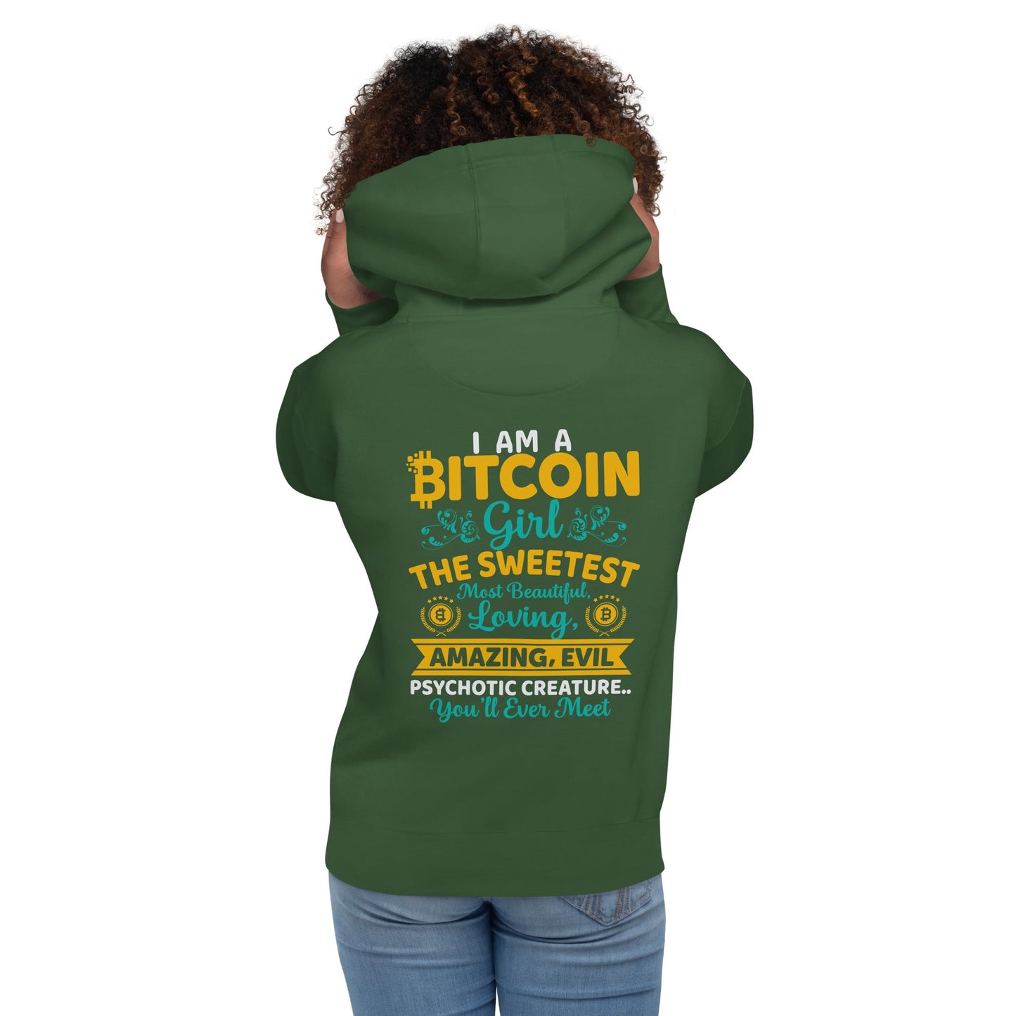 I am a Bitcoin Girl, the sweetest - Unisex Hoodie ( Back Print ) by DarkByteGear