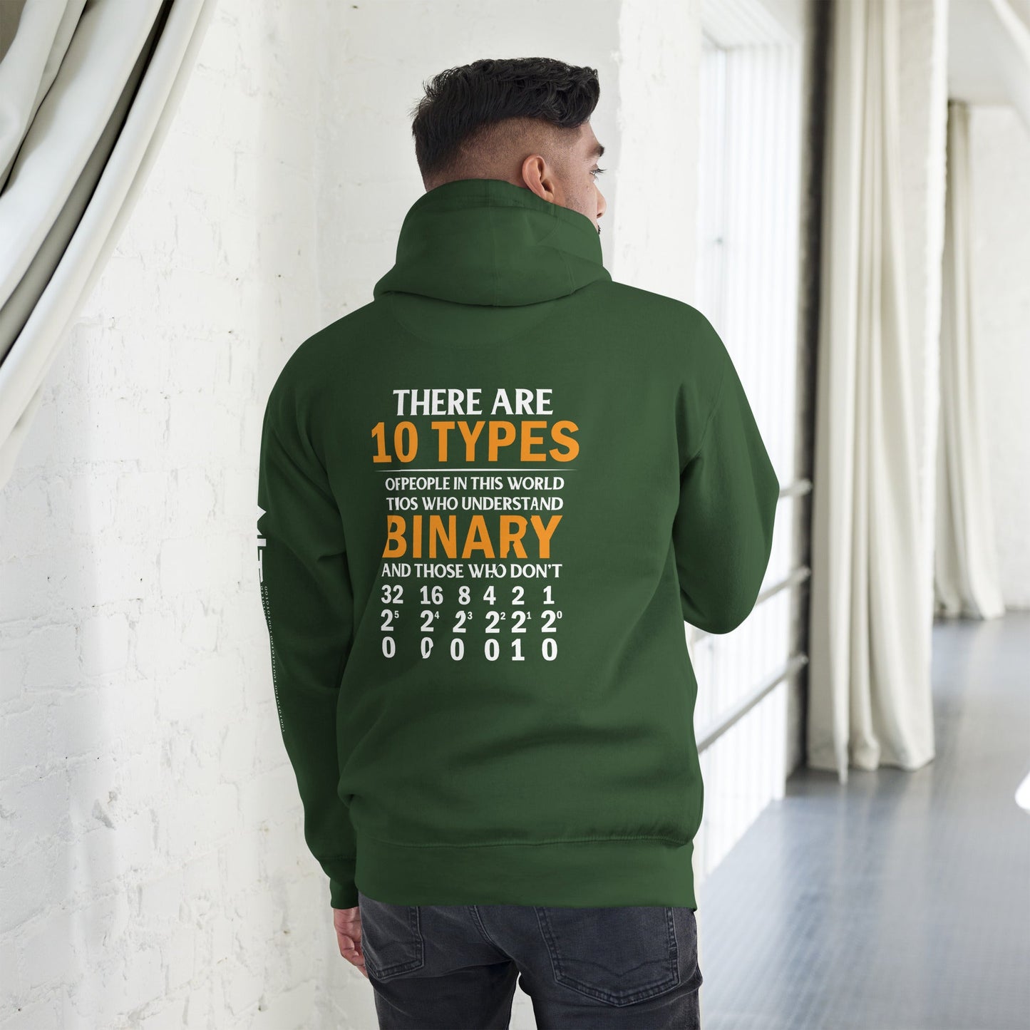 There are always 10 Types of People in this World - Unisex Hoodie ( Back Print ) by DarkByteGear