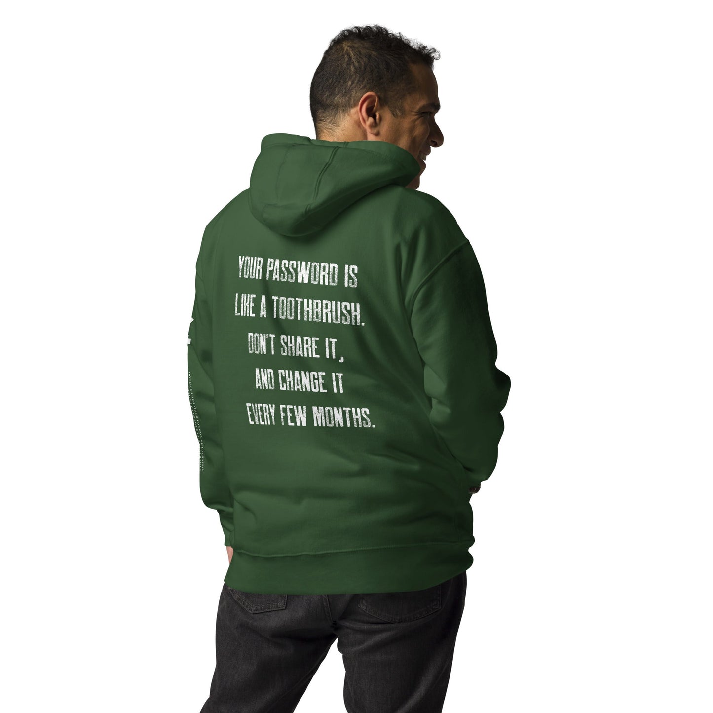 Your password is like a toothbrush V1 - Unisex Hoodie ( Back Print ) by DarkByteGear