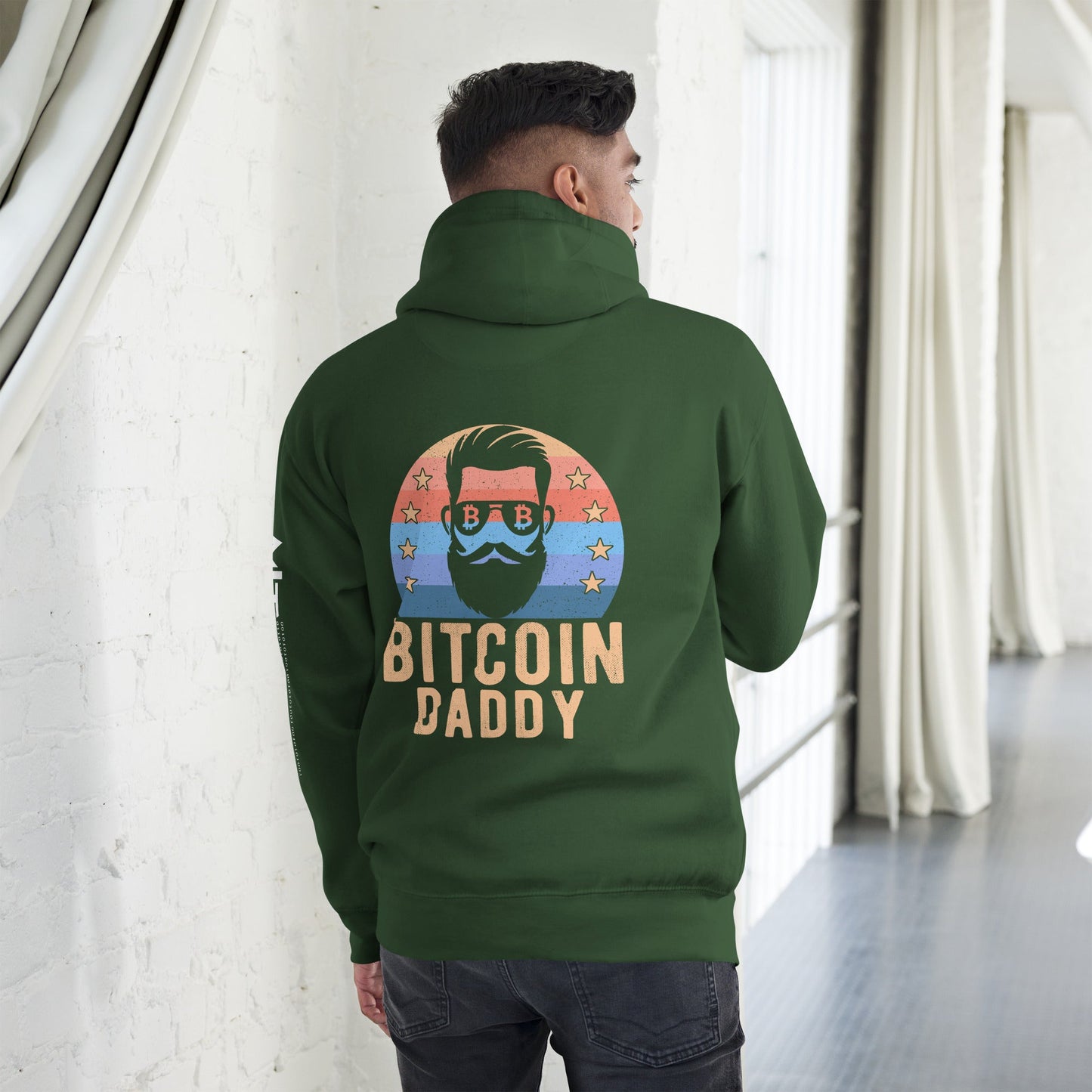 Bitcoin Daddy - Unisex Hoodie ( Back Print ) by DarkByteGear