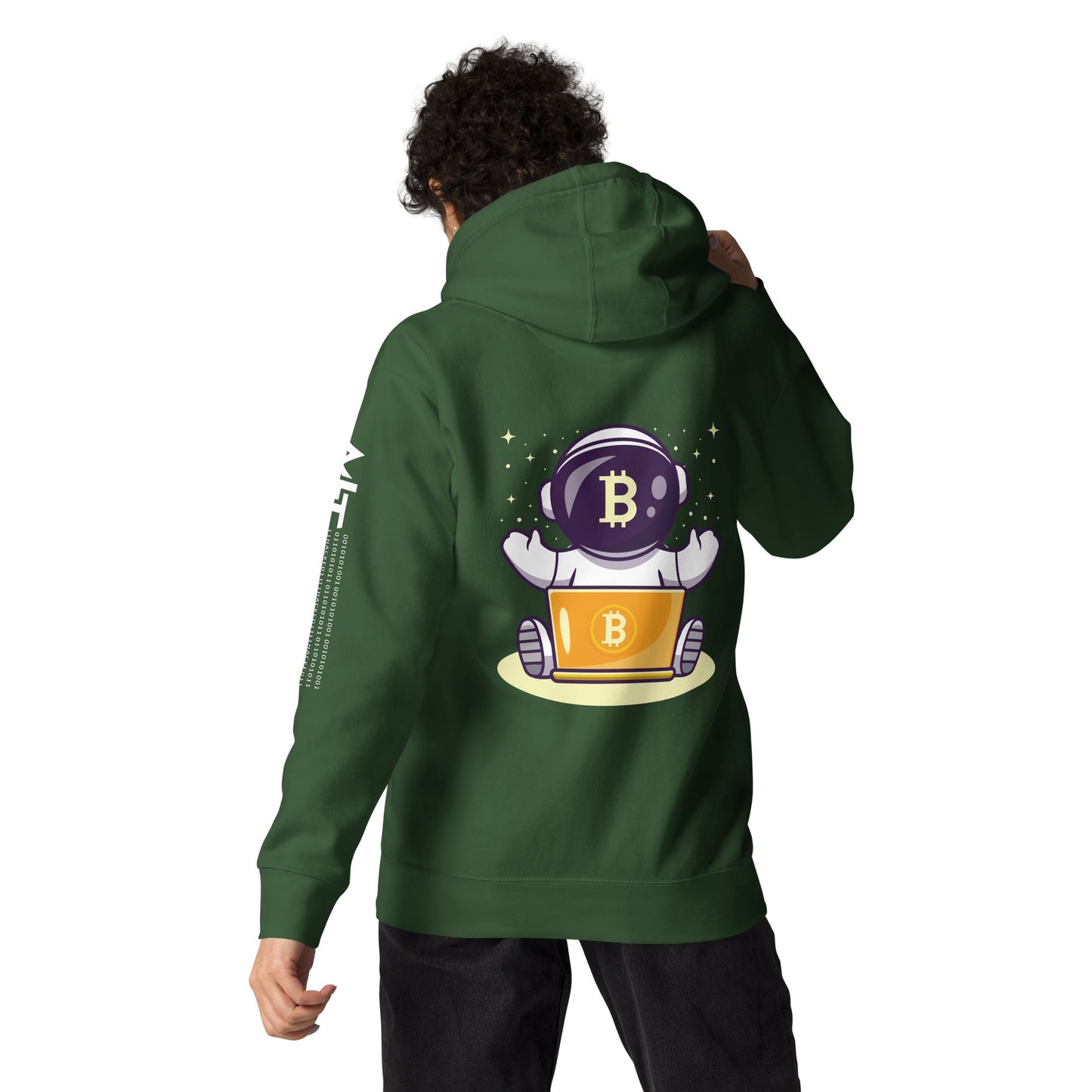Bitcoin Astronaut - Unisex Hoodie ( Back Print ) by DarkByteGear