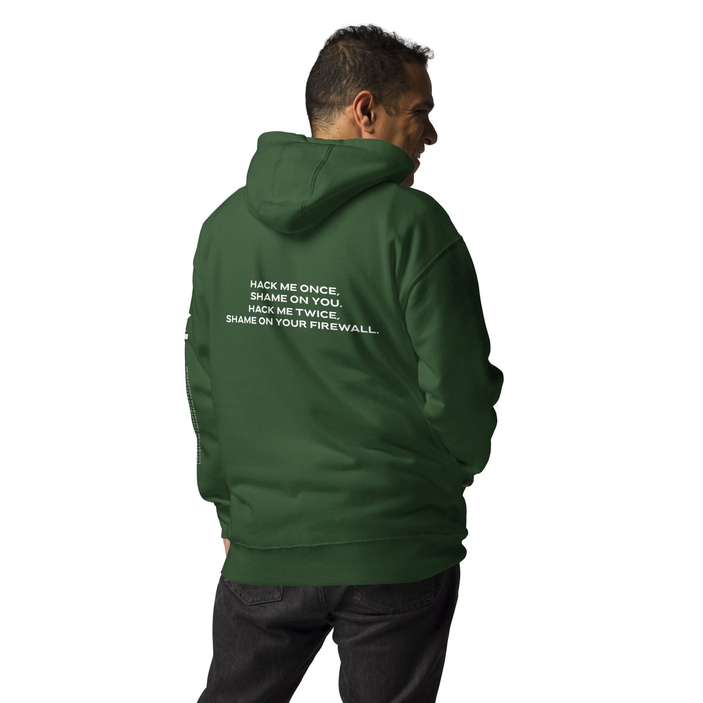 Hack me twice: shame on You, Firewall V1 - Unisex Hoodie ( Back Print ) by DarkByteGear