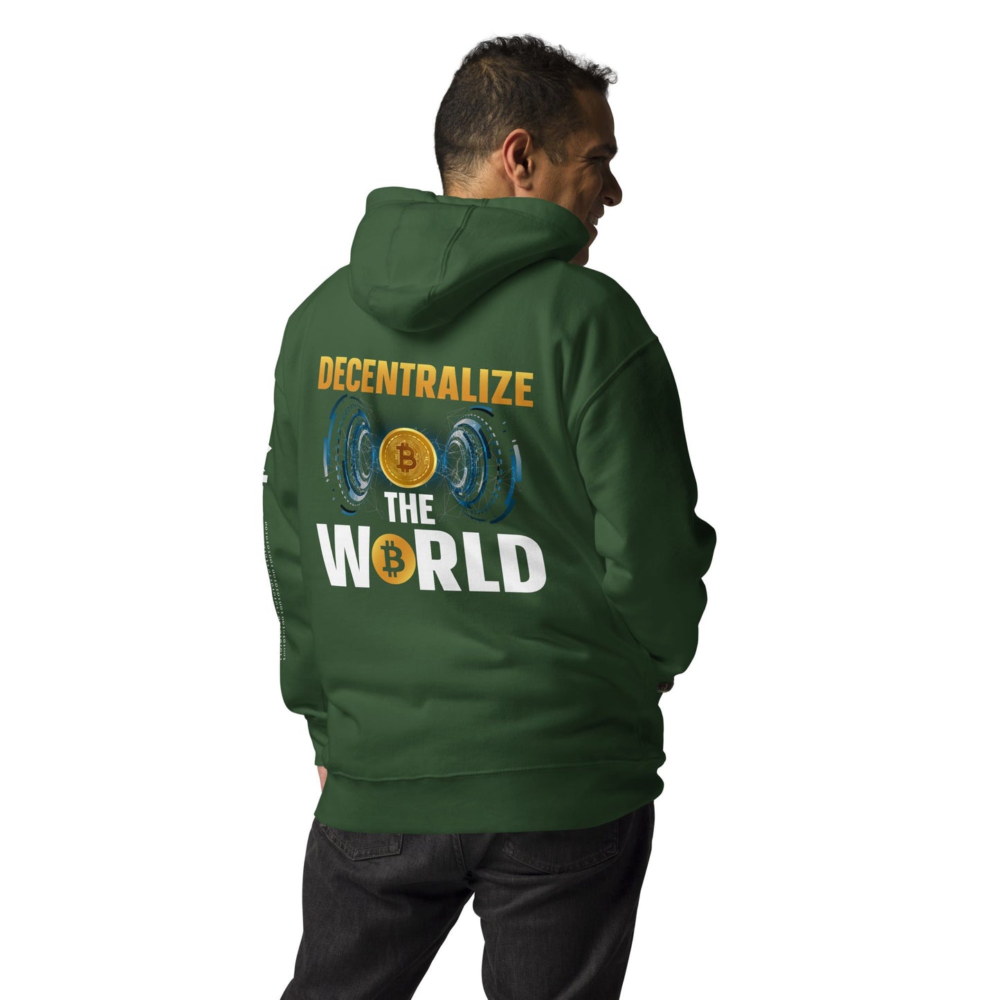 Decentralize the World - Unisex Hoodie ( Back Print ) by DarkByteGear
