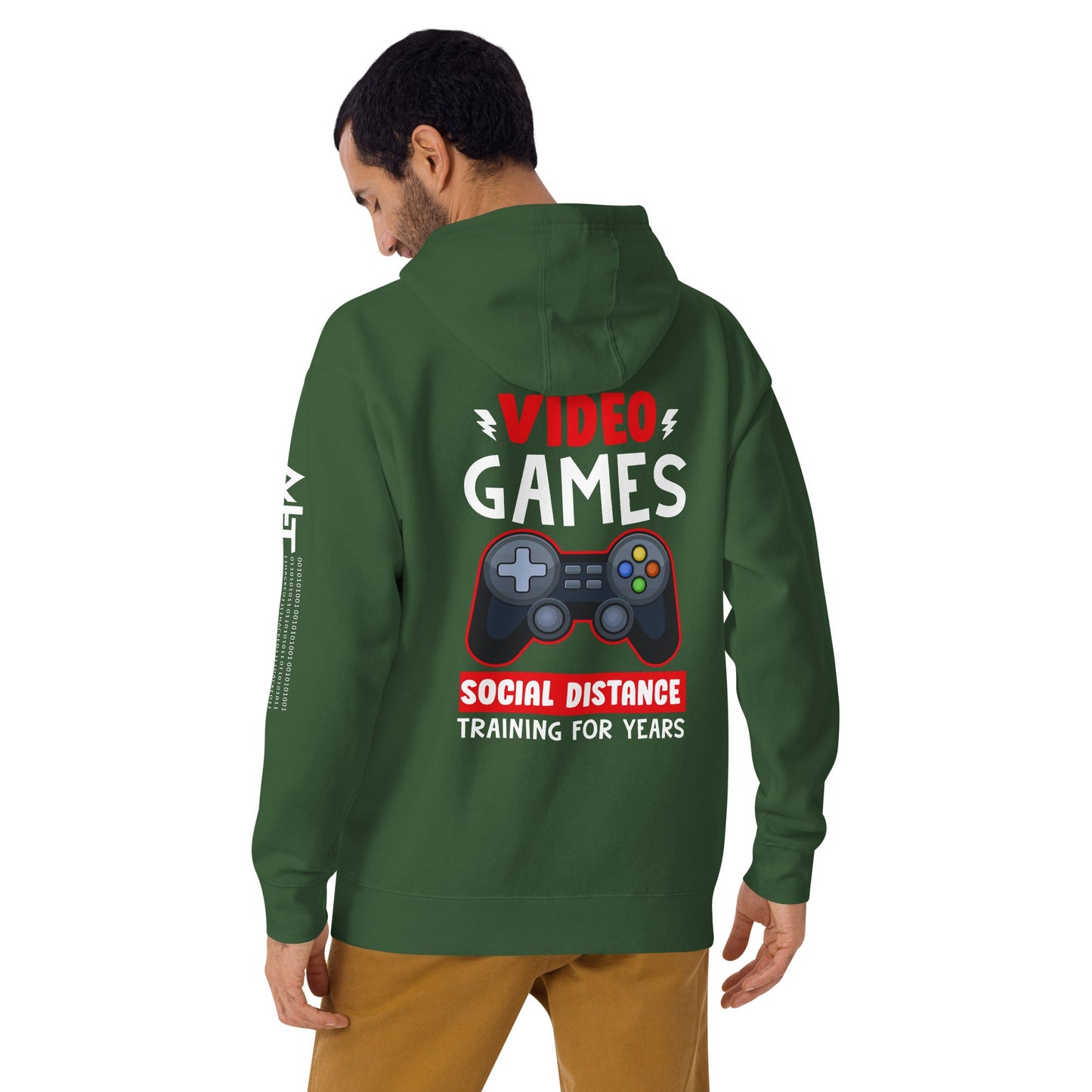 Video Games Social Distance Training for Years - Unisex Hoodie ( Back Print ) by DarkByteGear