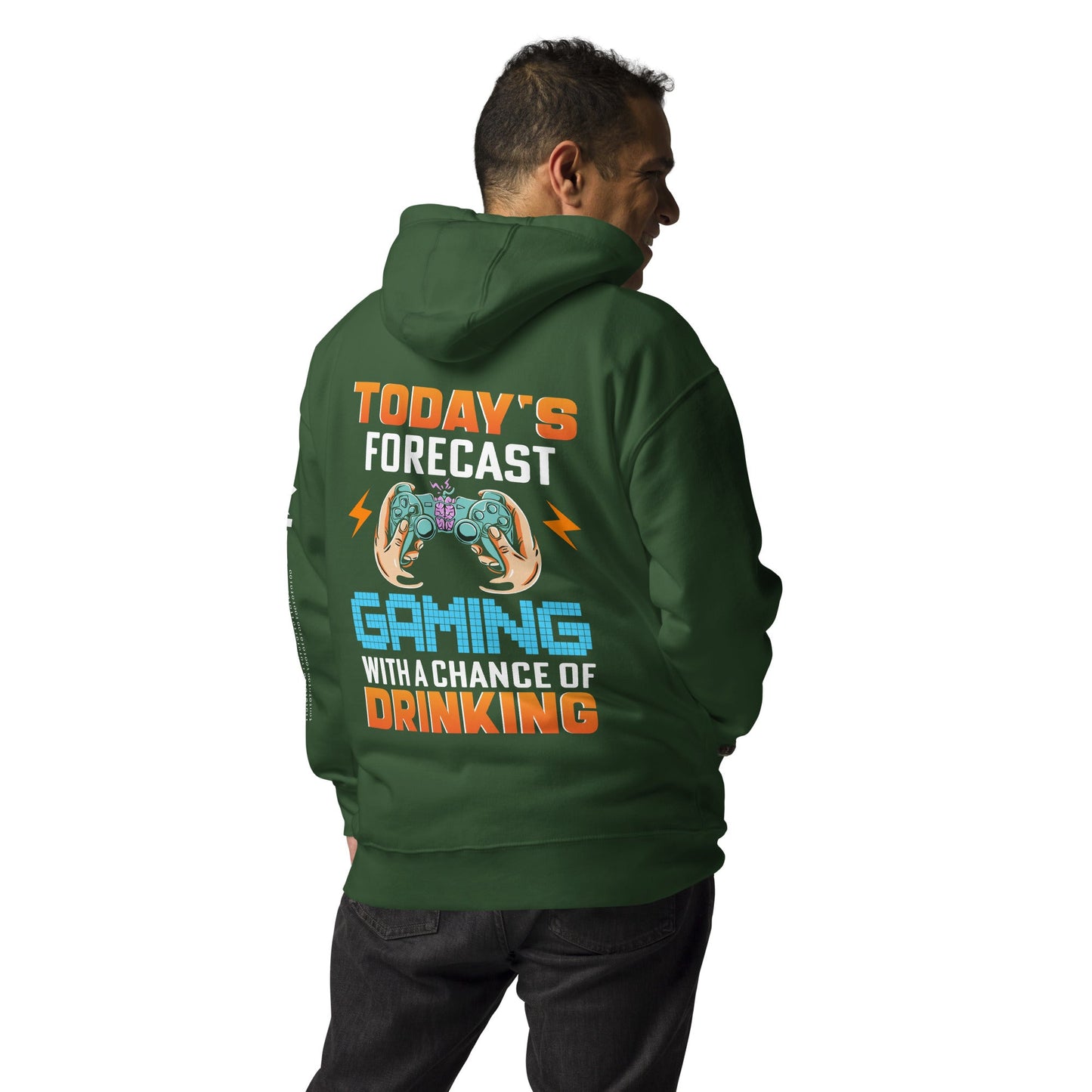 Games: the Only legal place to Kill Stupid People ( orange text ) - Unisex Hoodie ( Back Print ) by DarkByteGear