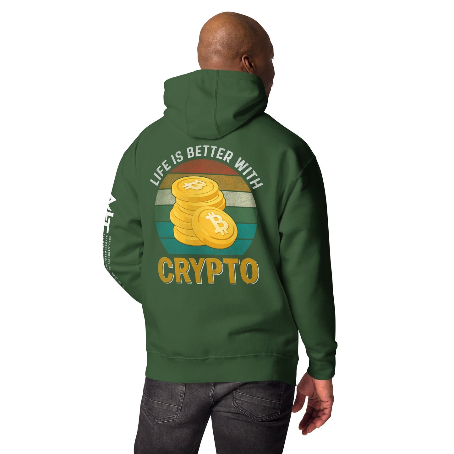 Life is Better with Bitcoin - Unisex Hoodie ( Back Print ) by DarkByteGear