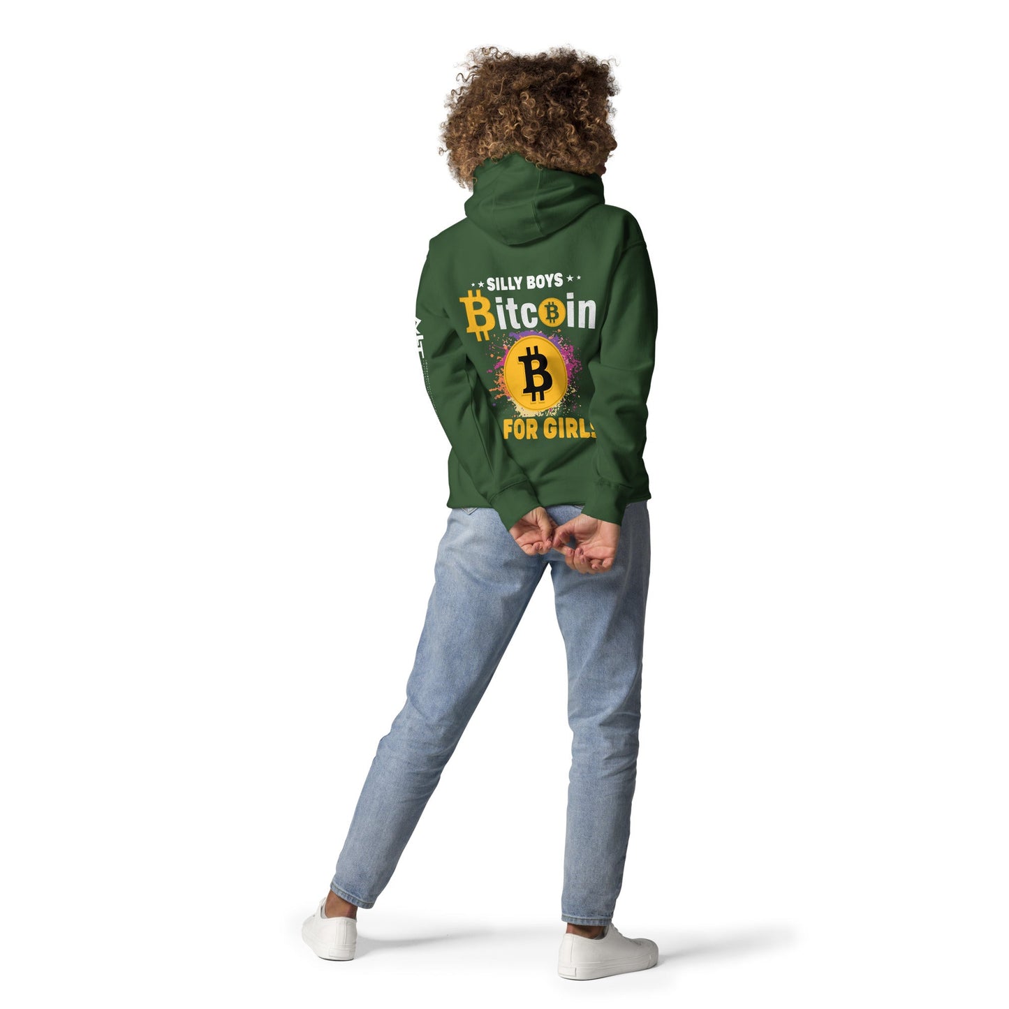*Silly Boys* : BTC is for Girls - Unisex Hoodie ( Back Print ) by DarkByteGear