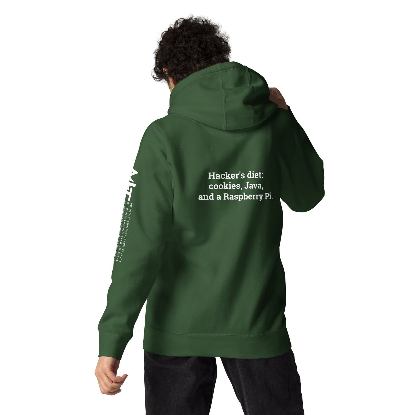 Hackers diet : Cookies, Java and a Raspberry Pi V1 - Unisex Hoodie ( Back Print ) by DarkByteGear