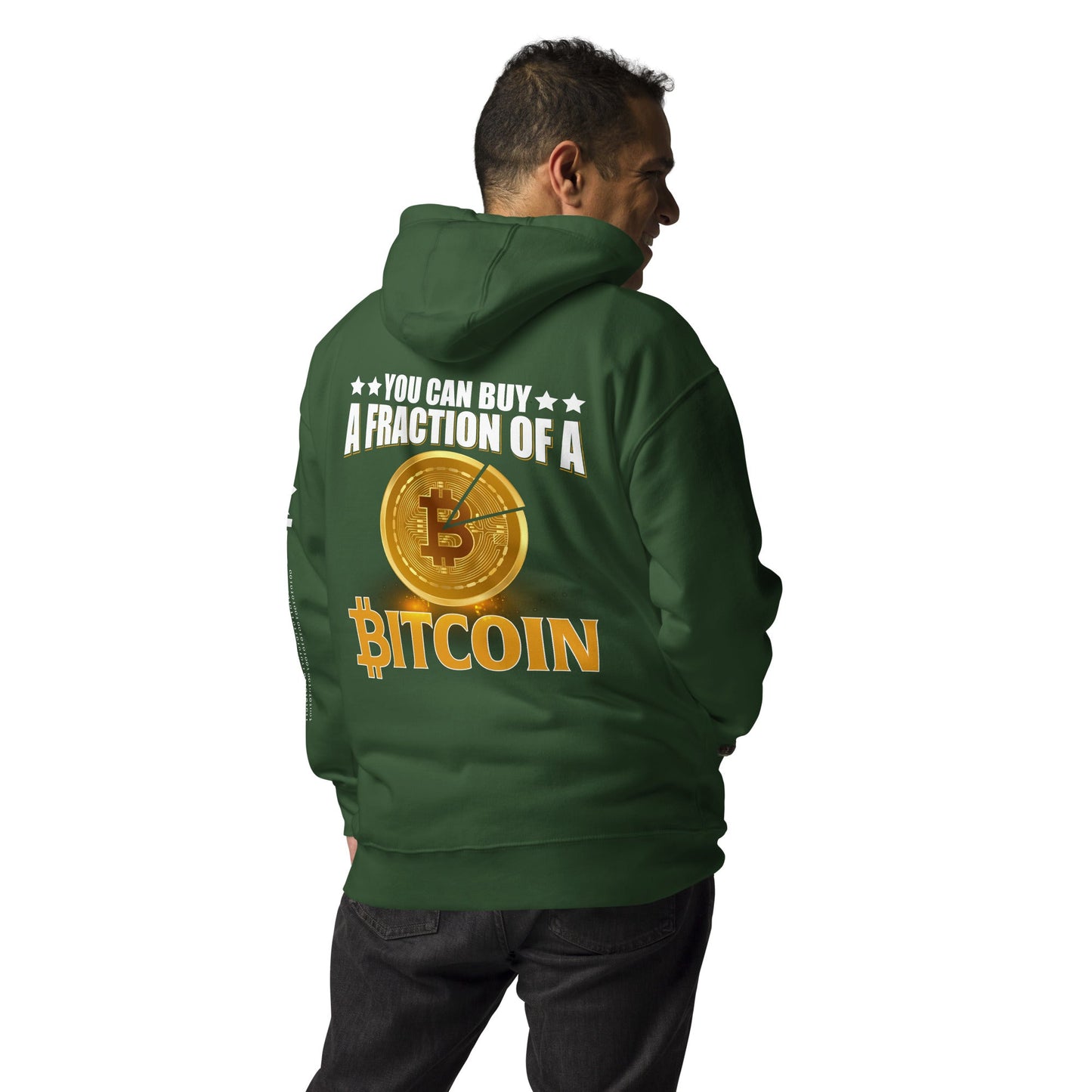 You can Buy a Fraction of a Bitcoin - Unisex Hoodie ( Back Print ) by DarkByteGear