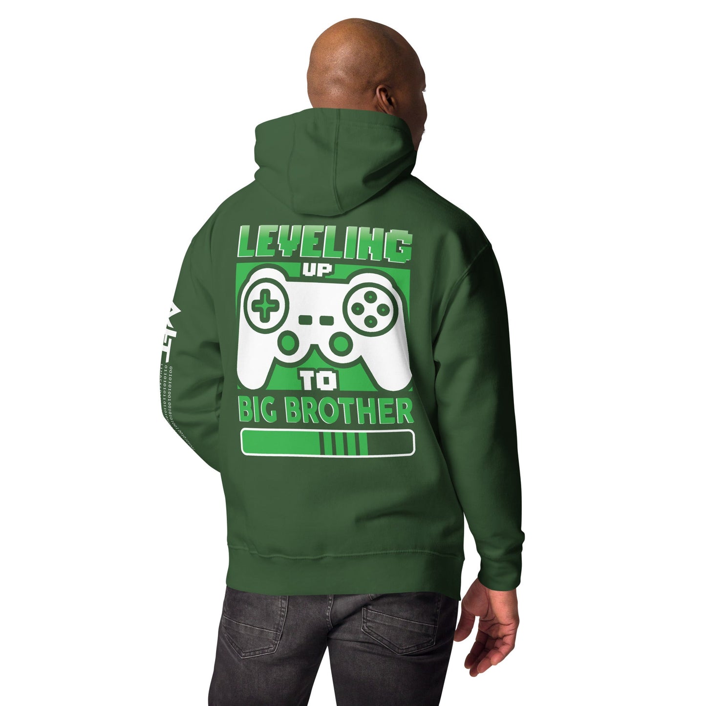 Levelling Up to Big Brother - Unisex Hoodie ( Back Print ) by DarkByteGear