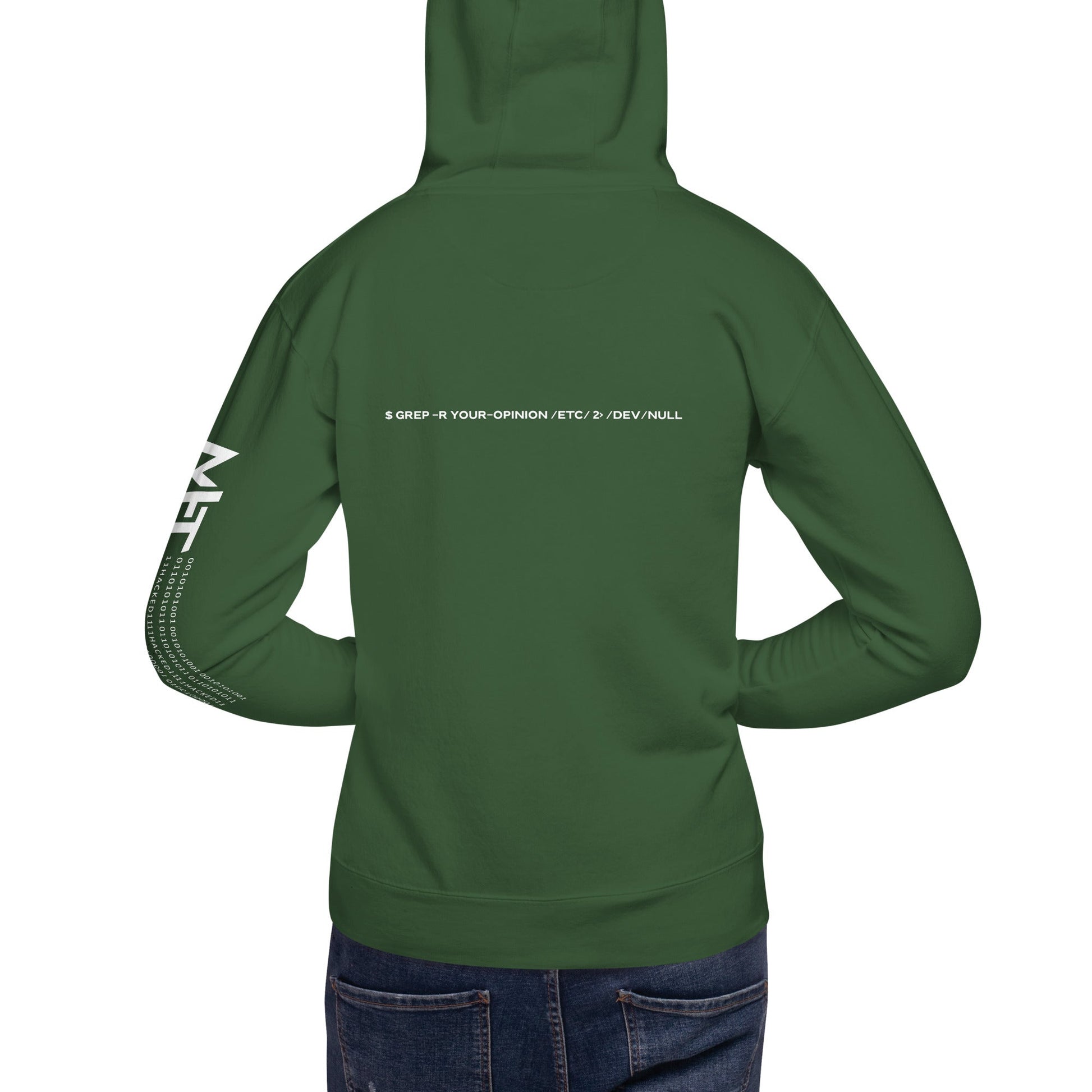 Grep r your Opinion etc 2 devnull V2 - Unisex Hoodie ( Back Print ) by DarkByteGear