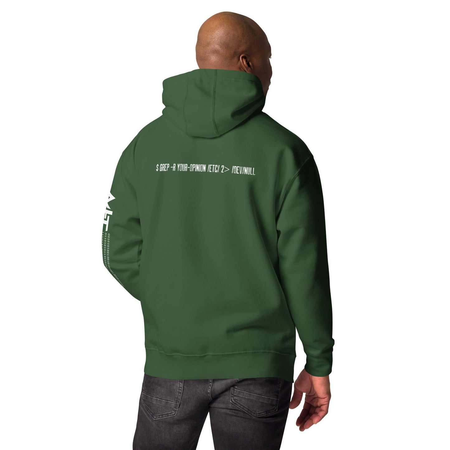 Grep r your Opinion etc 2 devnull - Unisex Hoodie ( Back Print ) by DarkByteGear