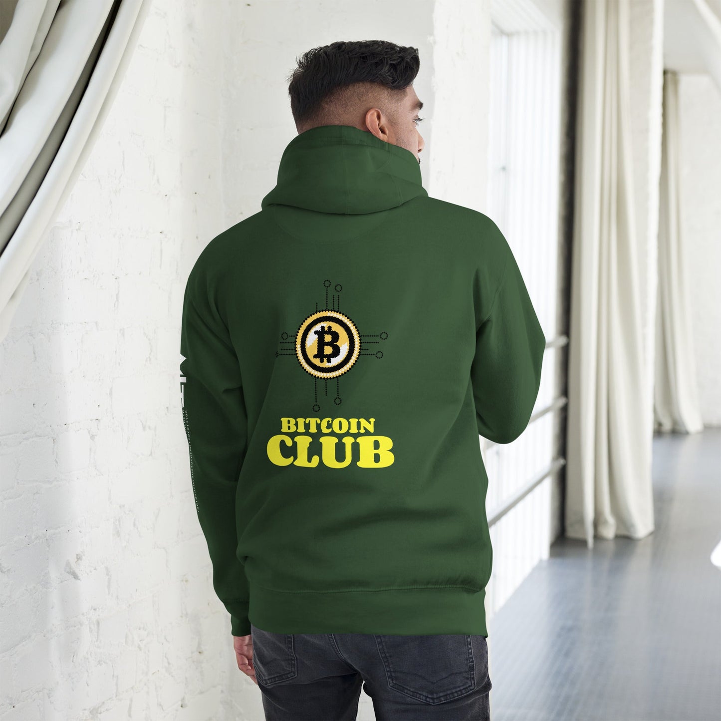 Bitcoin Club V6 - Unisex Hoodie ( Back Print ) by DarkByteGear