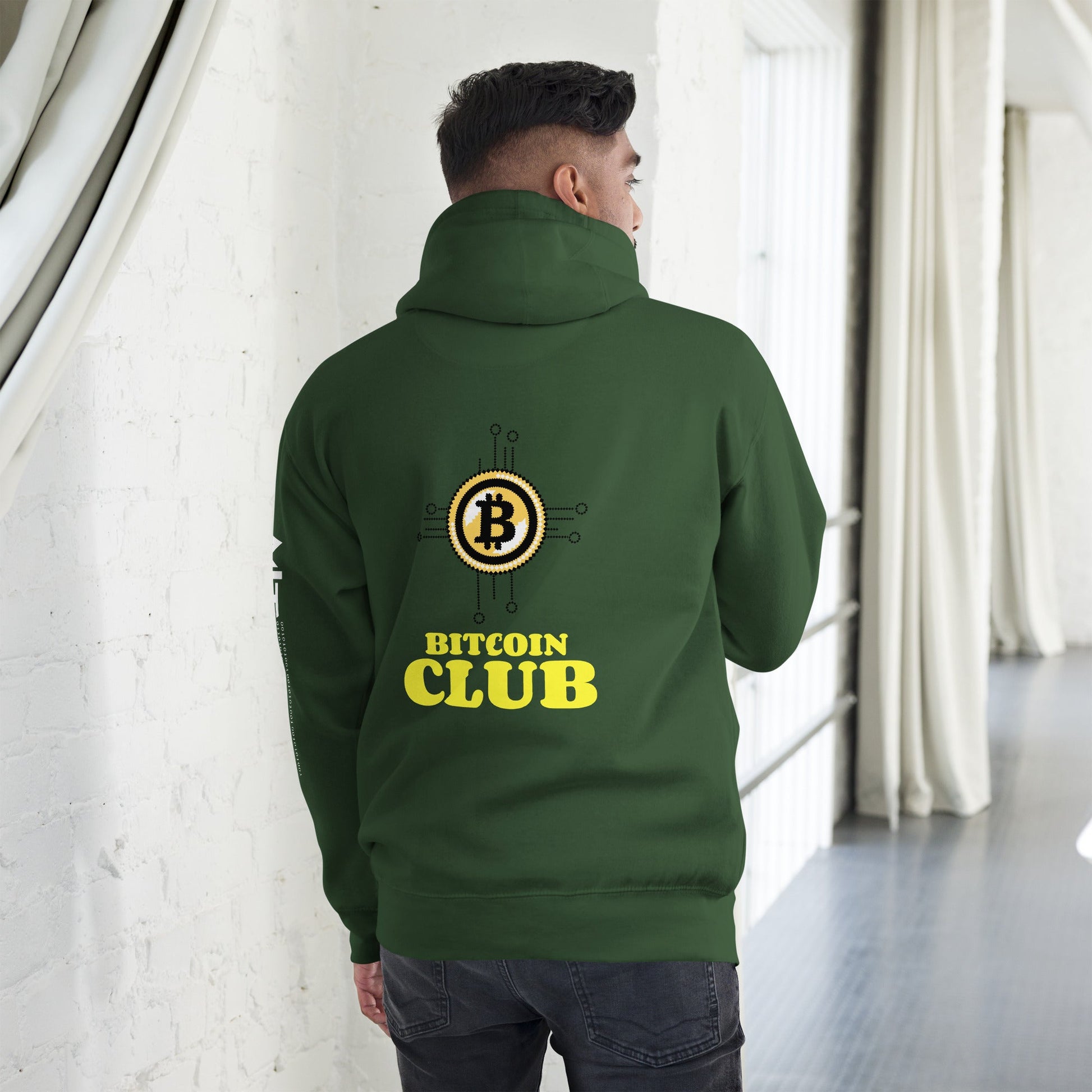 Bitcoin Club V6 - Unisex Hoodie ( Back Print ) by DarkByteGear