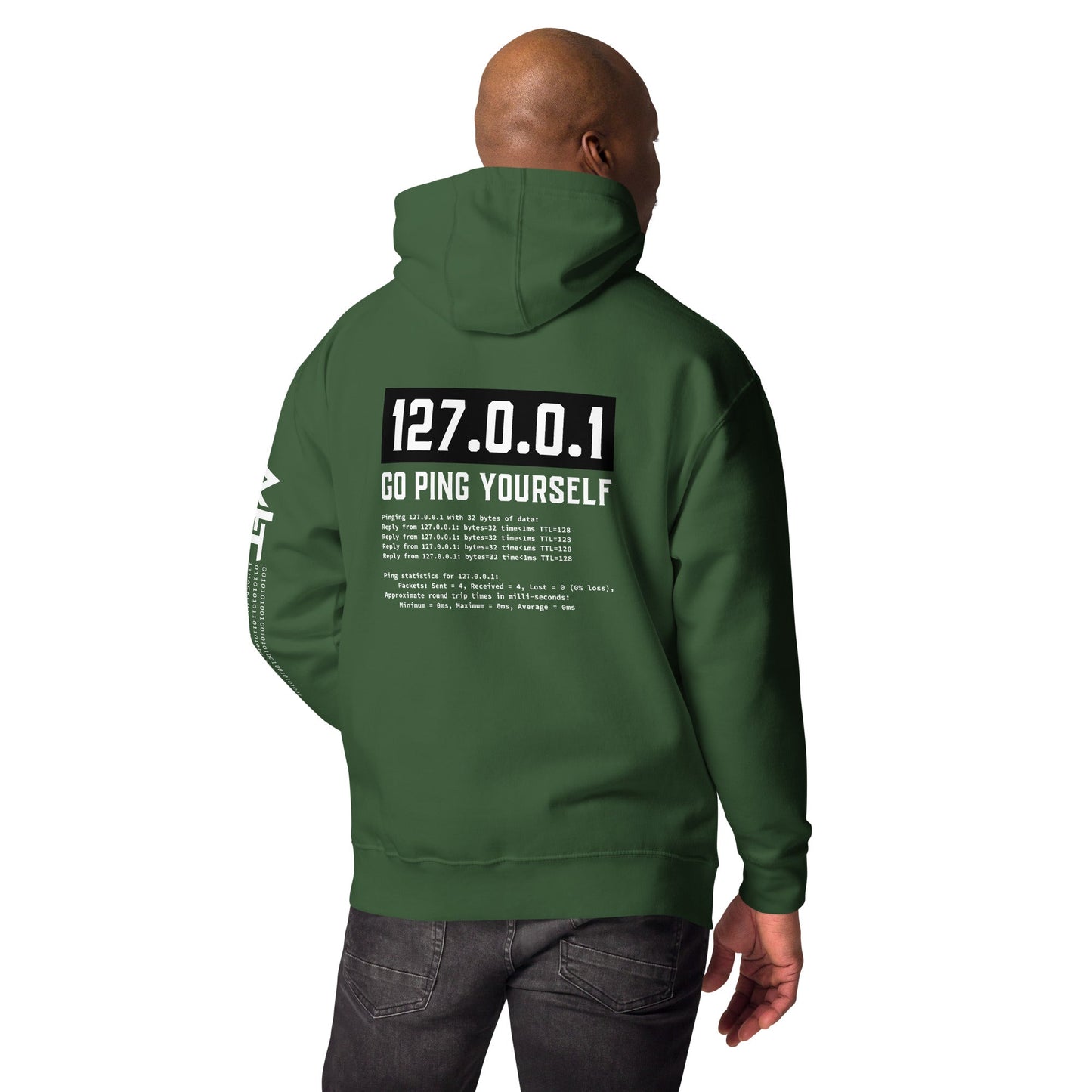 Go ping yourself - Unisex Hoodie ( Back Print ) by DarkByteGear