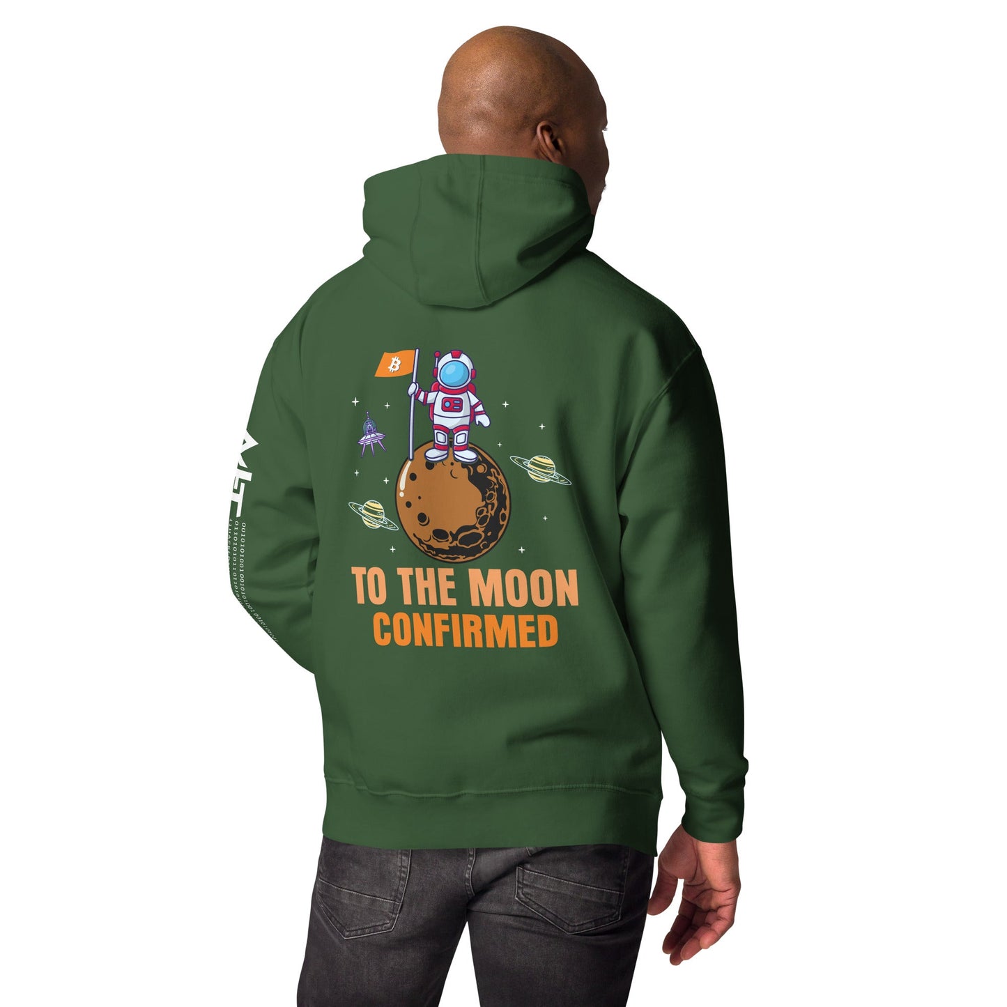 To The Moon Confirmed Unisex Hoodie (back print) by DarkByteGear