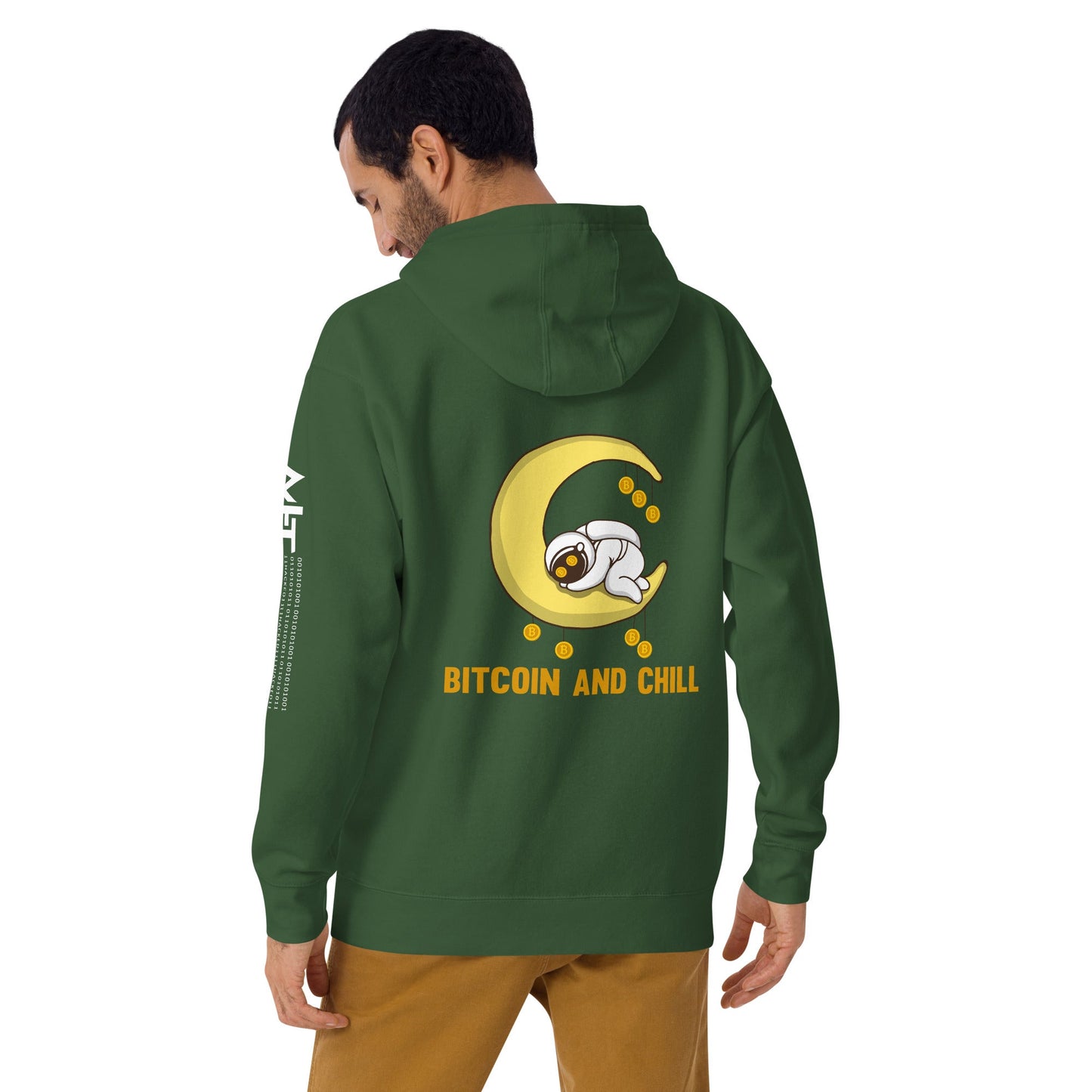 Bitcoin and Chill - Unisex Hoodie ( Back Print ) by DarkByteGear