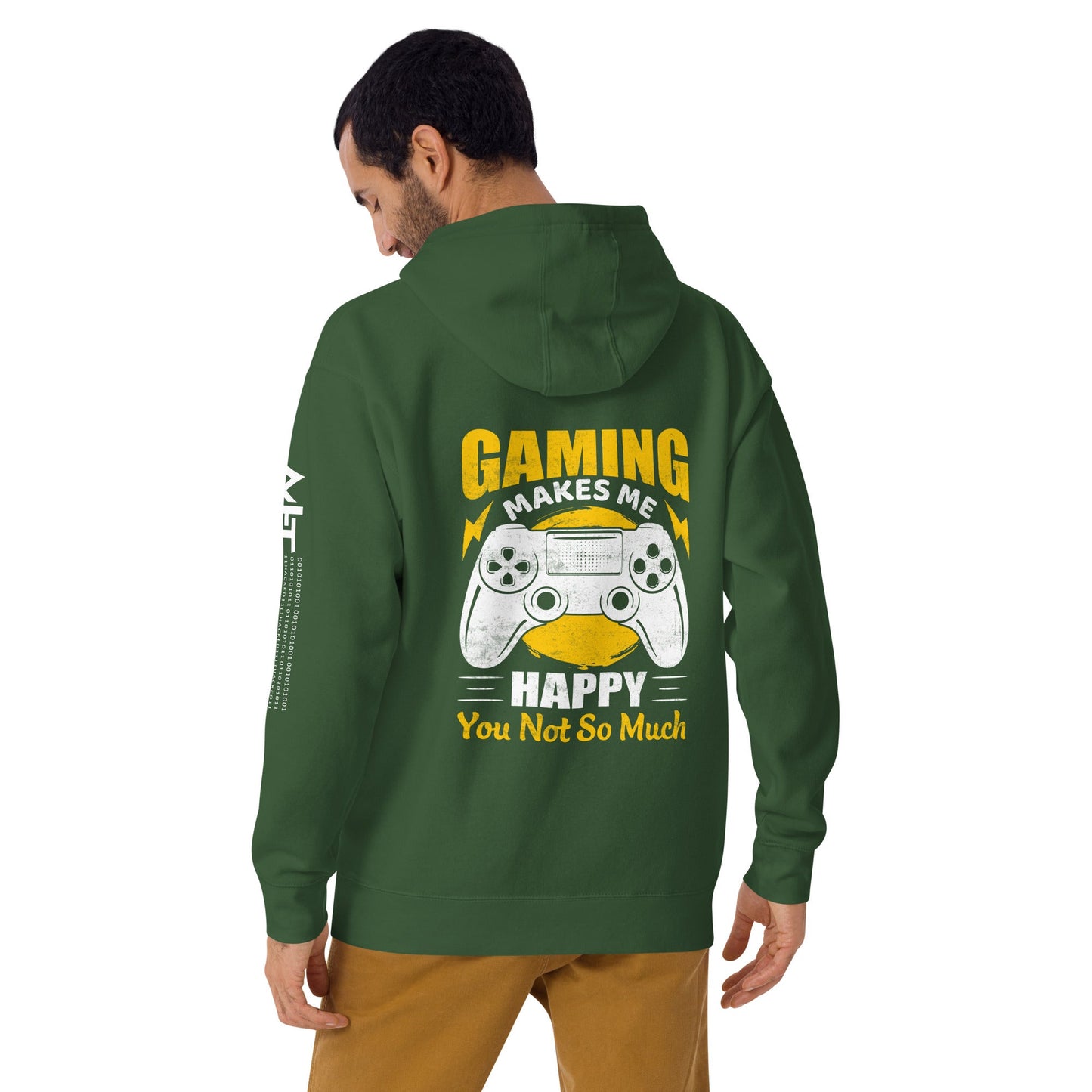 Gaming Makes me Happy (MAHFUZ) - Unisex Hoodie ( Back Print ) by DarkByteGear