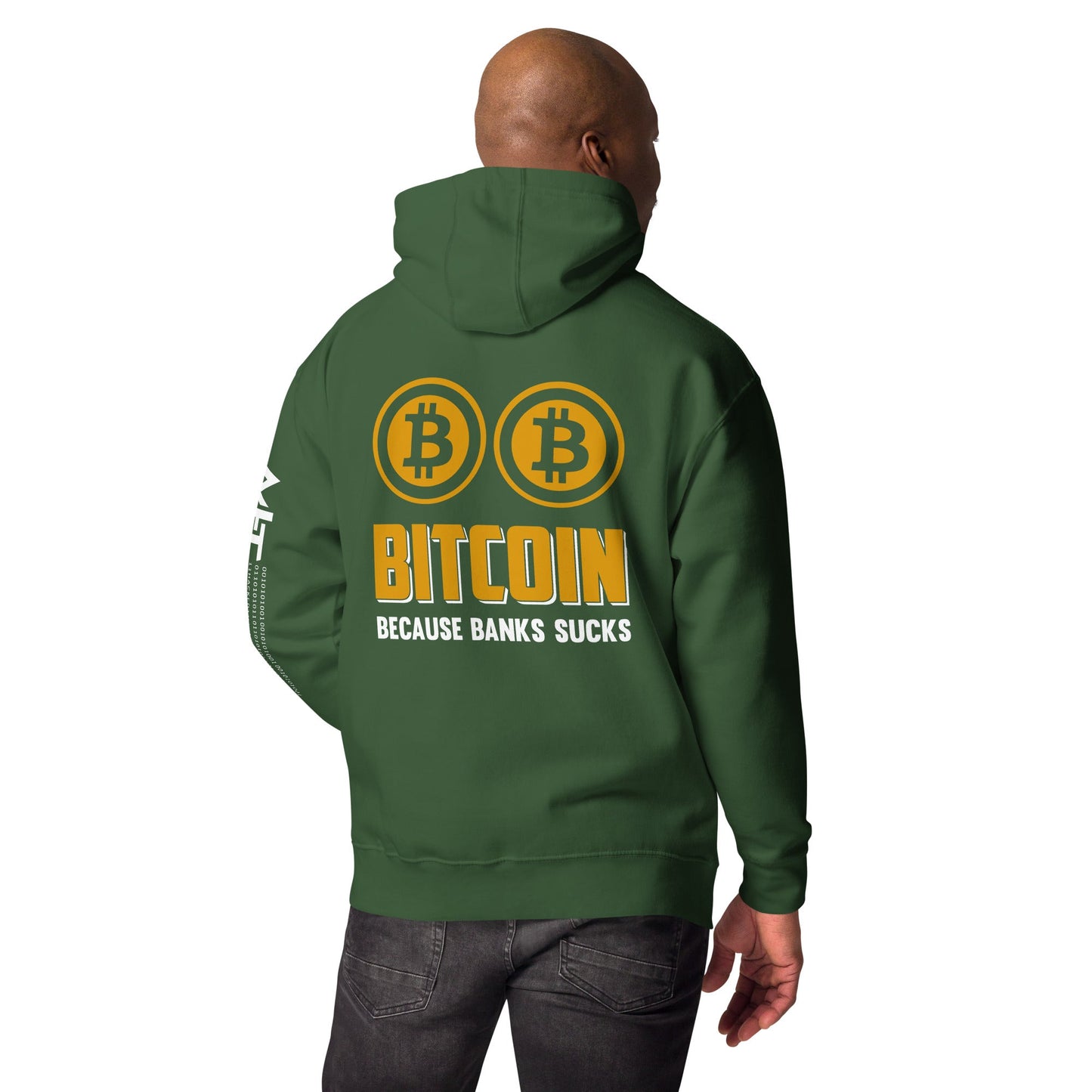 Bitcoin because Banks suck Unisex Hoodie ( Back Print ) by DarkByteGear