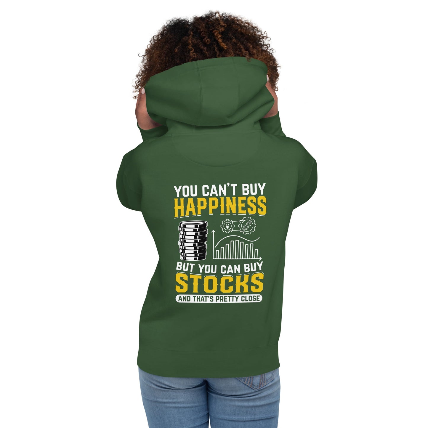 Money can't Buy you happiness but it can Buy you Stock and that was close - Unisex Hoodie ( Back Print ) by DarkByteGear