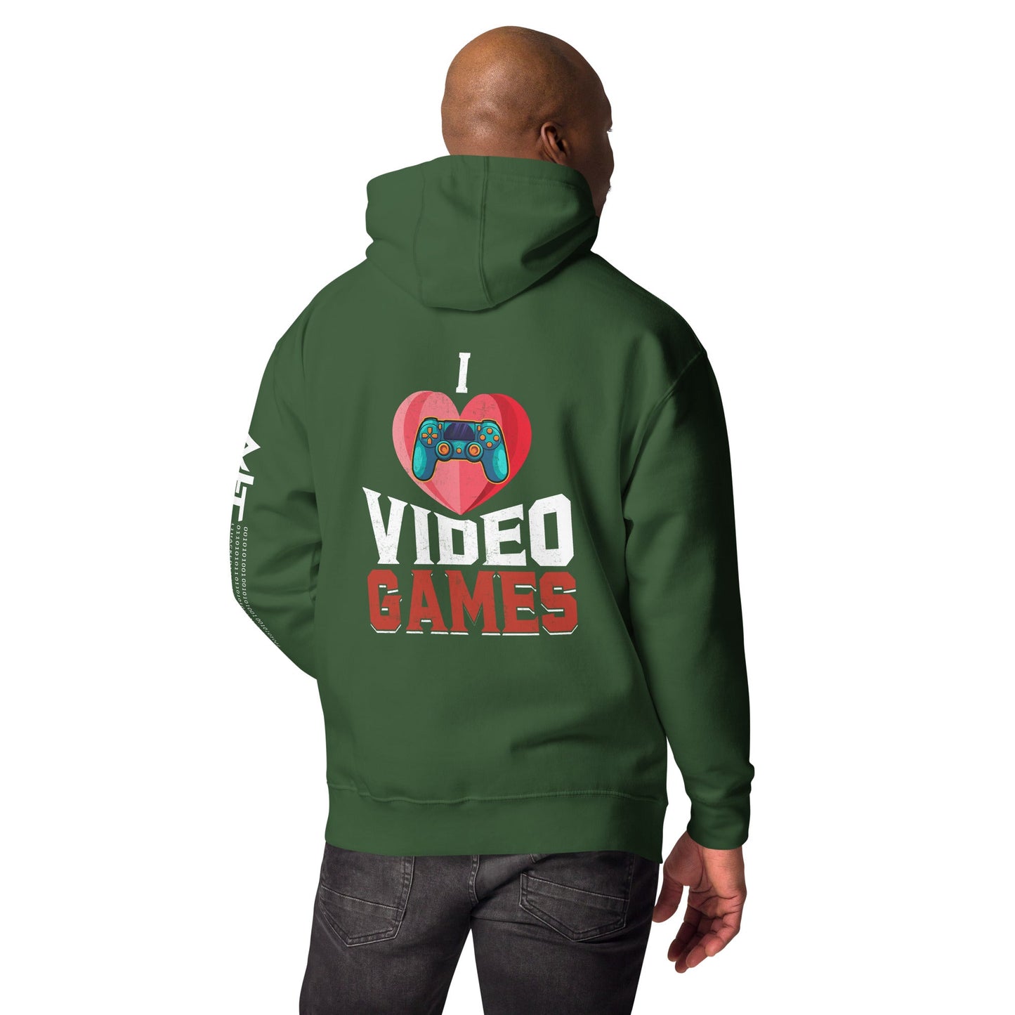 I love Video Games - Unisex Hoodie ( Back Print ) by DarkByteGear